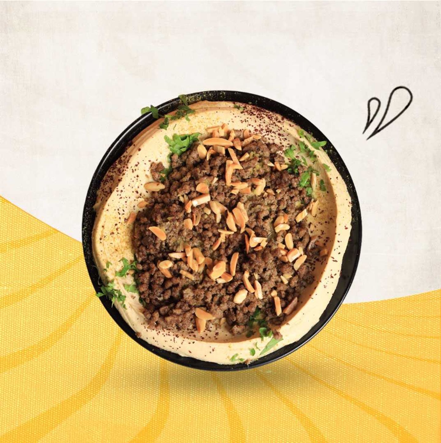 Hummus With Meat And Almonds