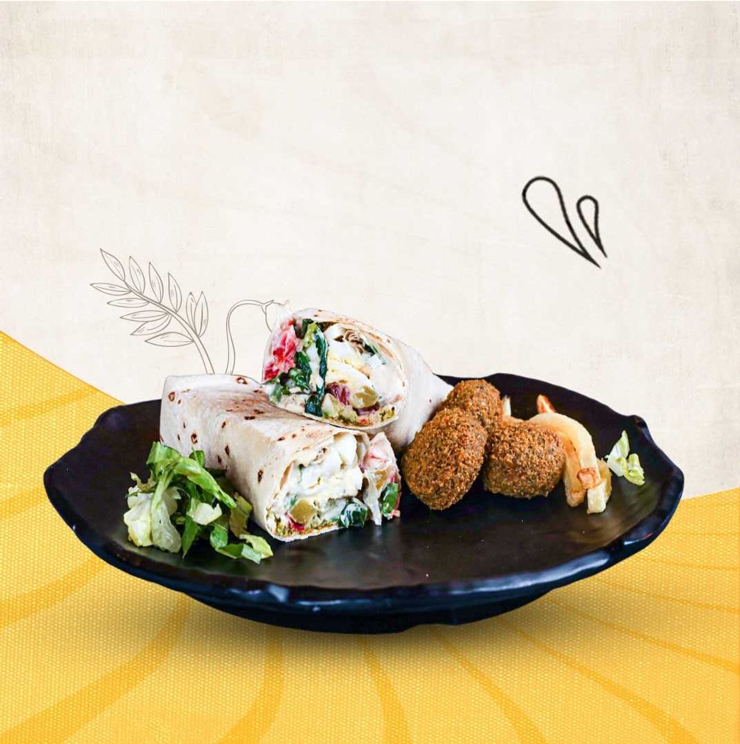 Stuffed Falafel Sandwich With Hummus