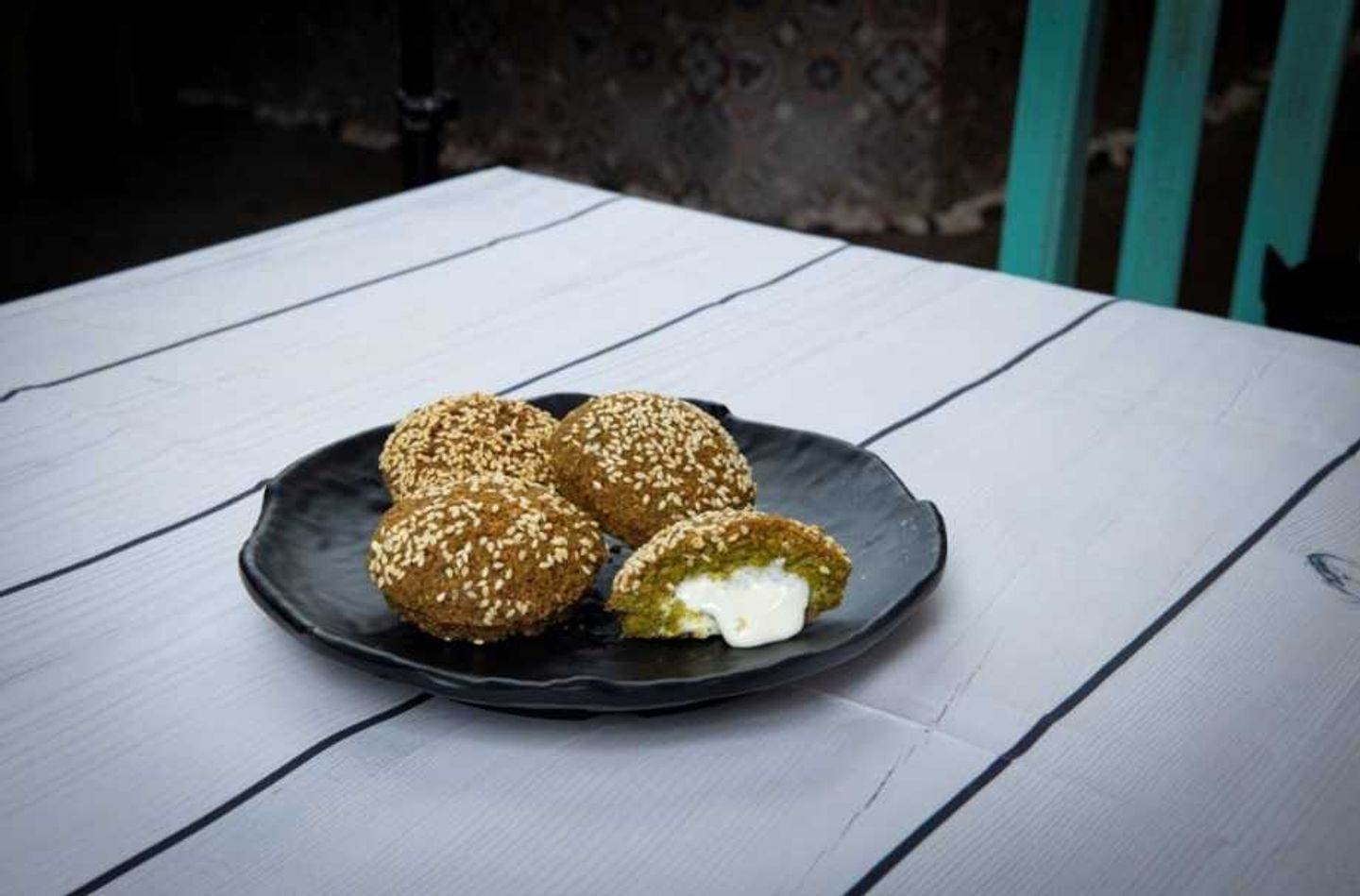Large Plate Of Falafel Stuffed With Cheese