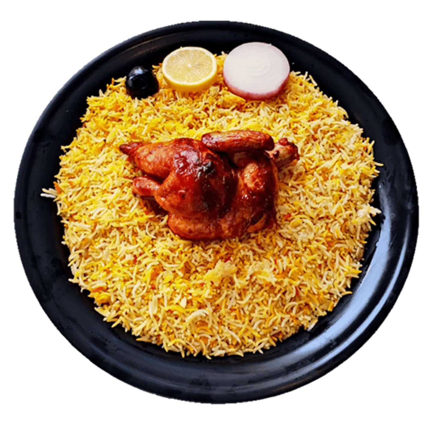 نصف دجاج شواية مع ارز مندي