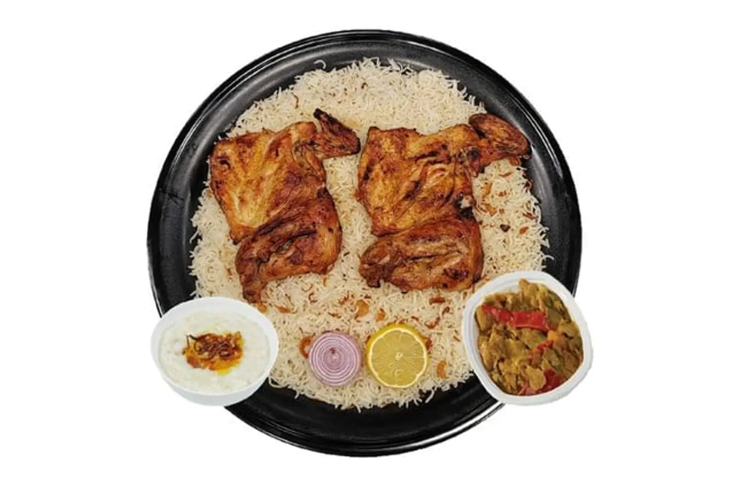 نصف دجاج مظبي مثلوثة