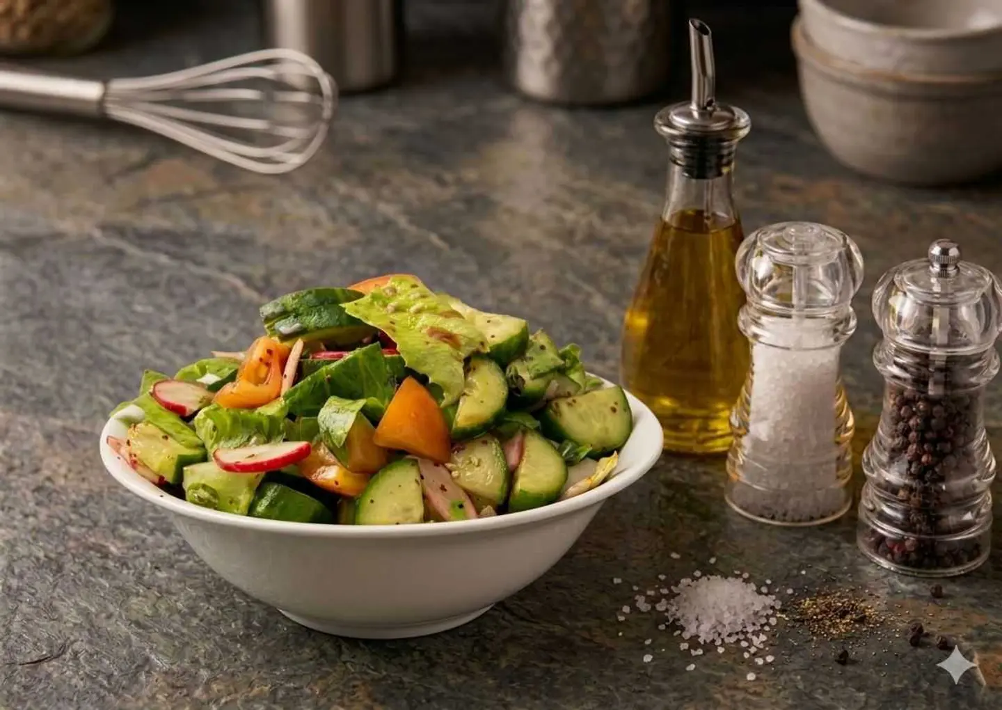 صحن سلطة خضراء صغير