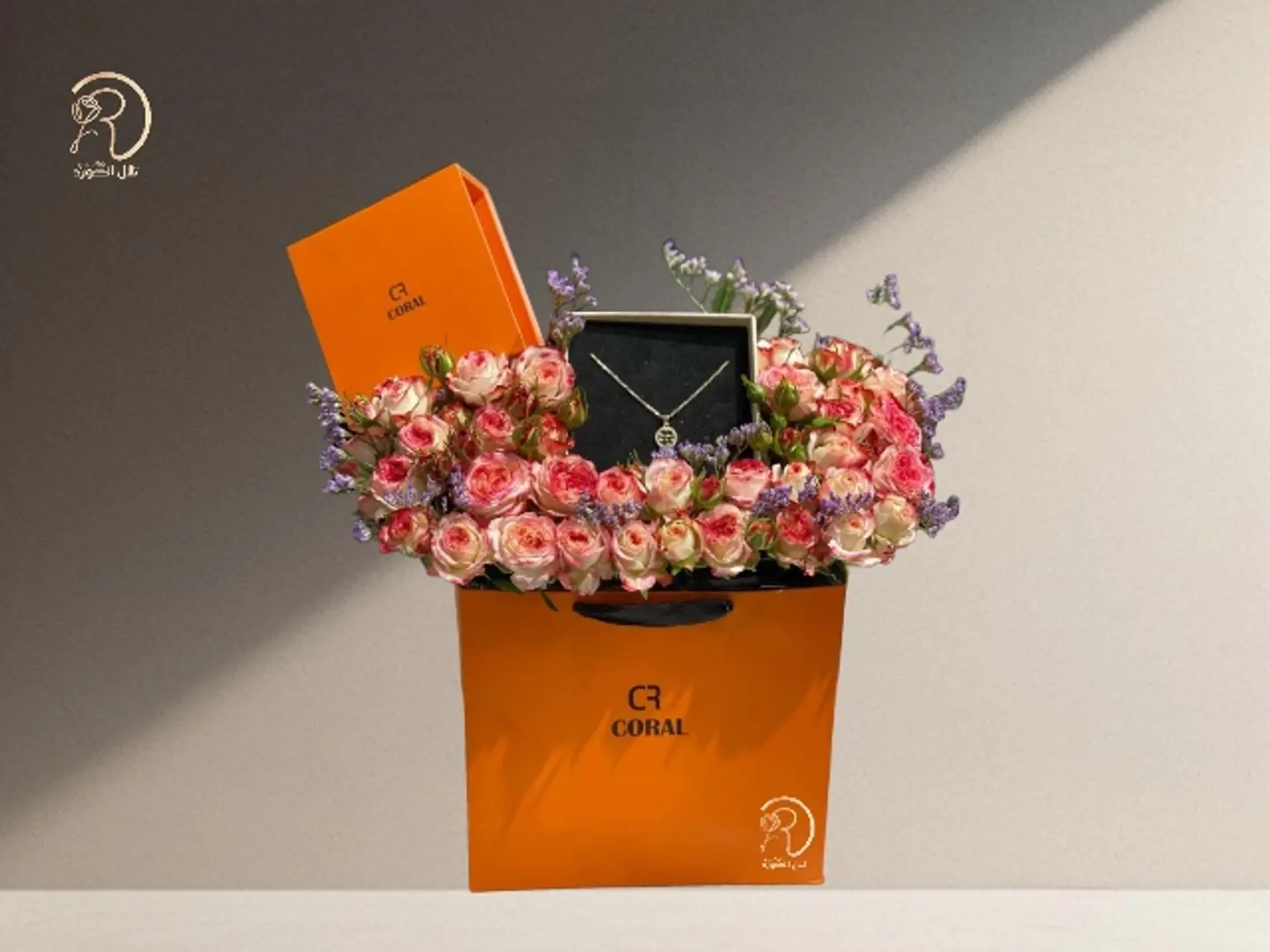 Luxurious French Arrangement With Elegance Coral Pendant