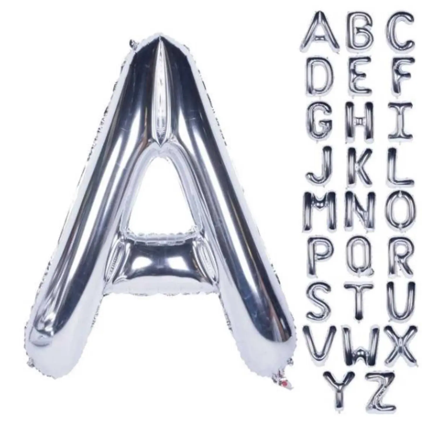 32 Large Silver Letter Balloon Air Blown