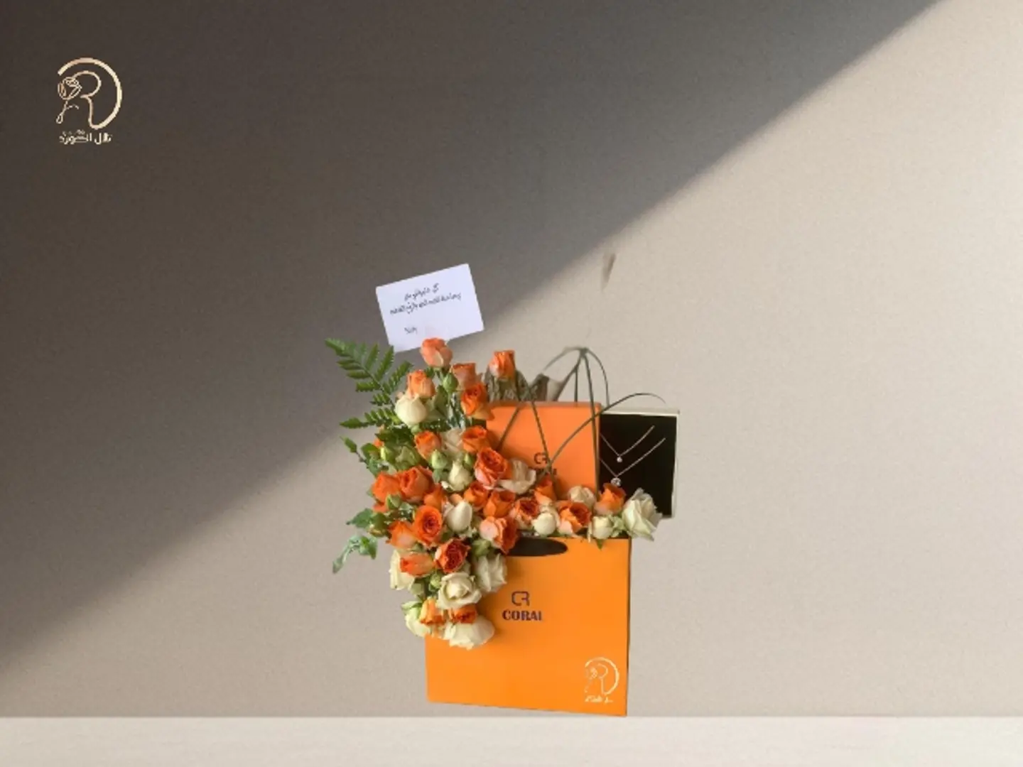 An Arrangement That Combines Eastern And Western Beauty A Natural Rose With A Necklace