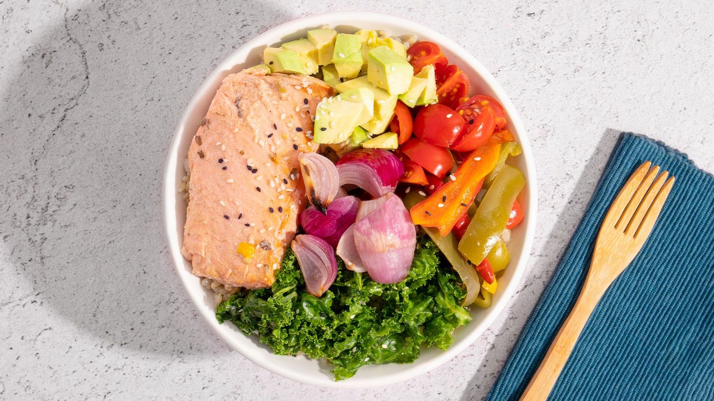 Baked Salmon Cilantro Bowl Lite