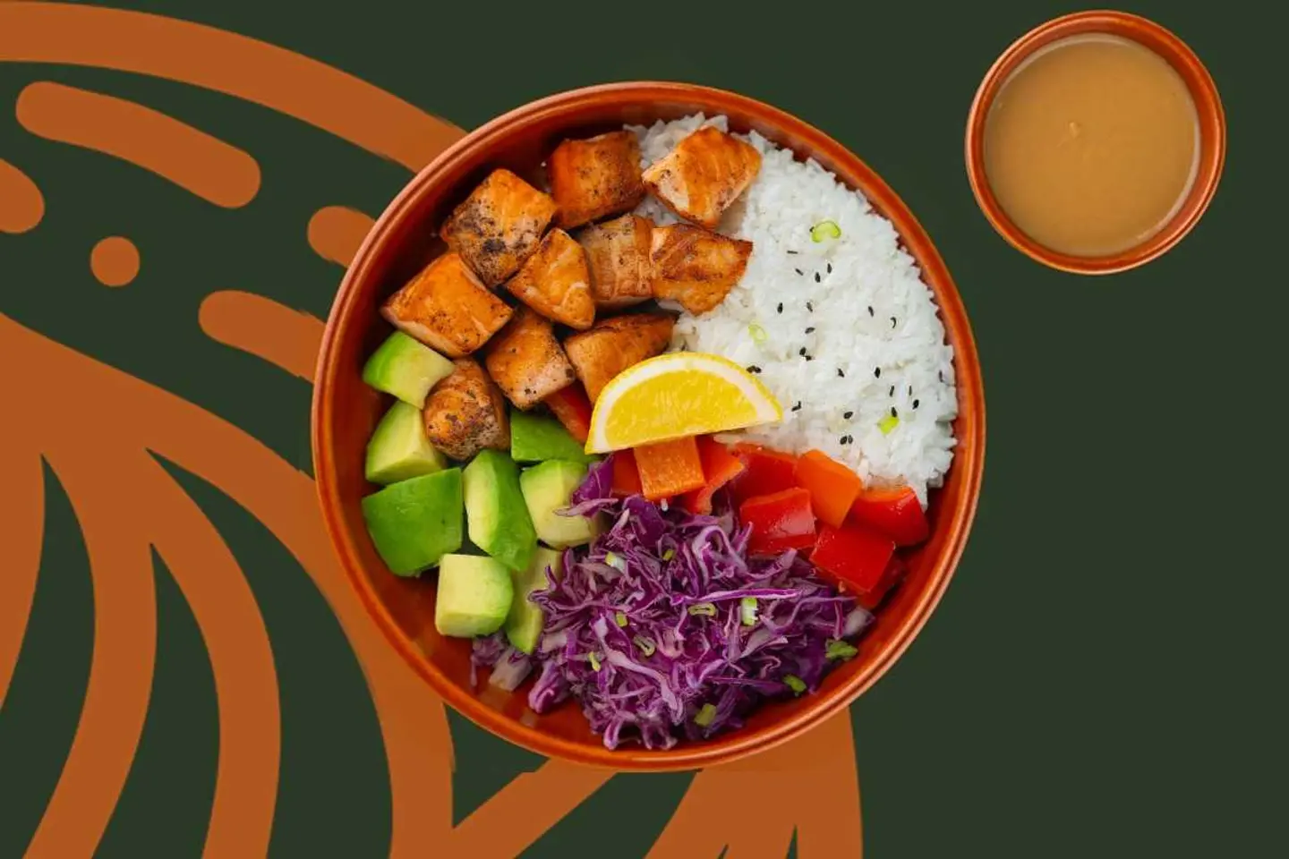 طبق مكعبات السالمون