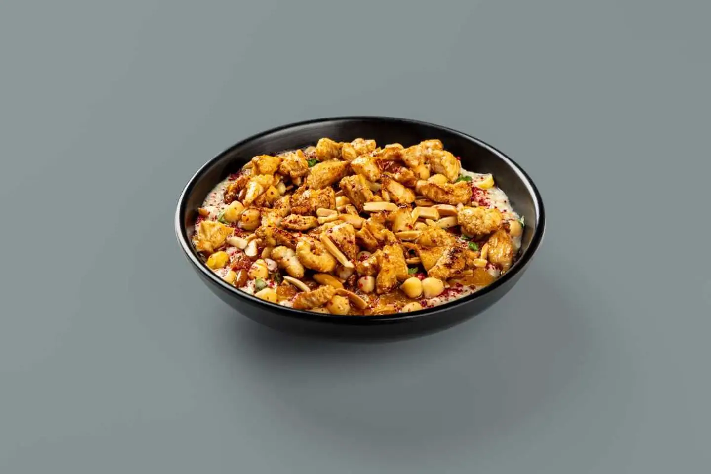 Chicken Fattah With Oil, Pine Nuts
