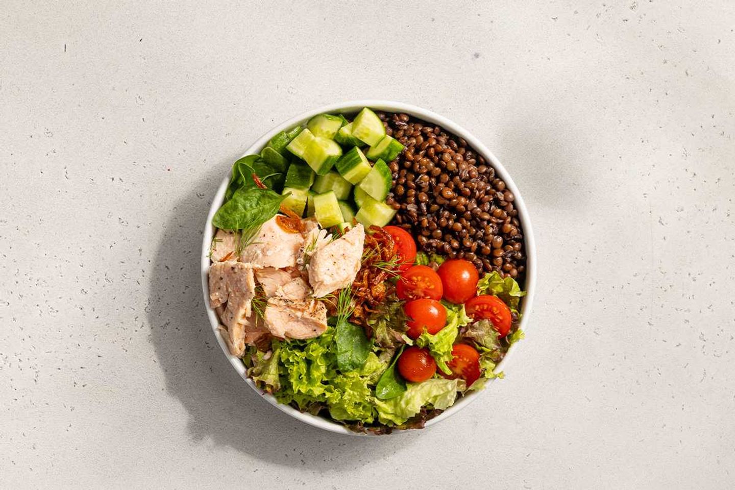 Lentil And Salmon Bowl