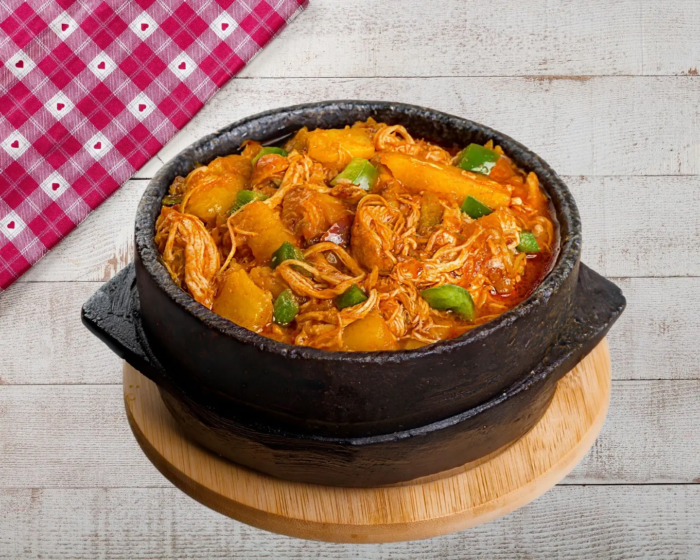 طبق دجاج مع خضار