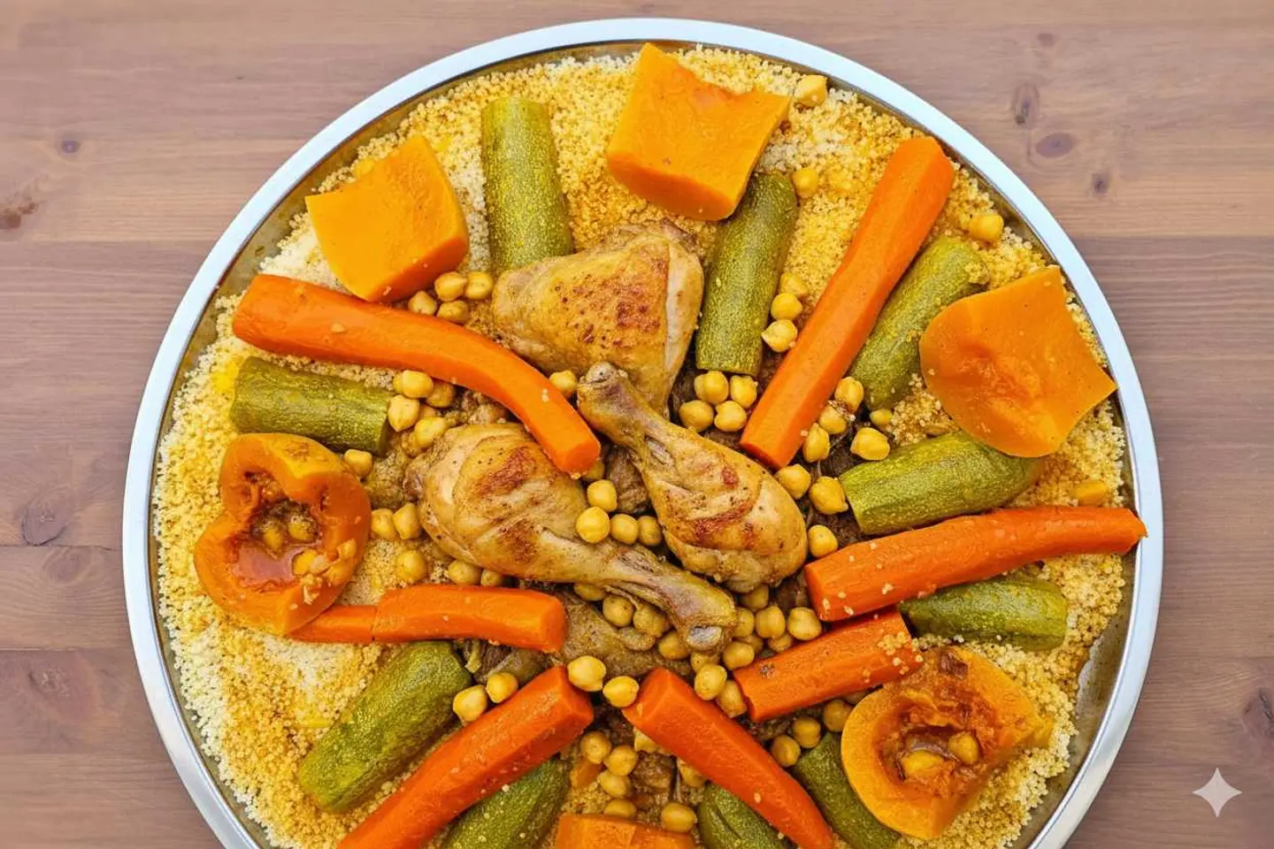 كسكسي الدجاج بالخضار