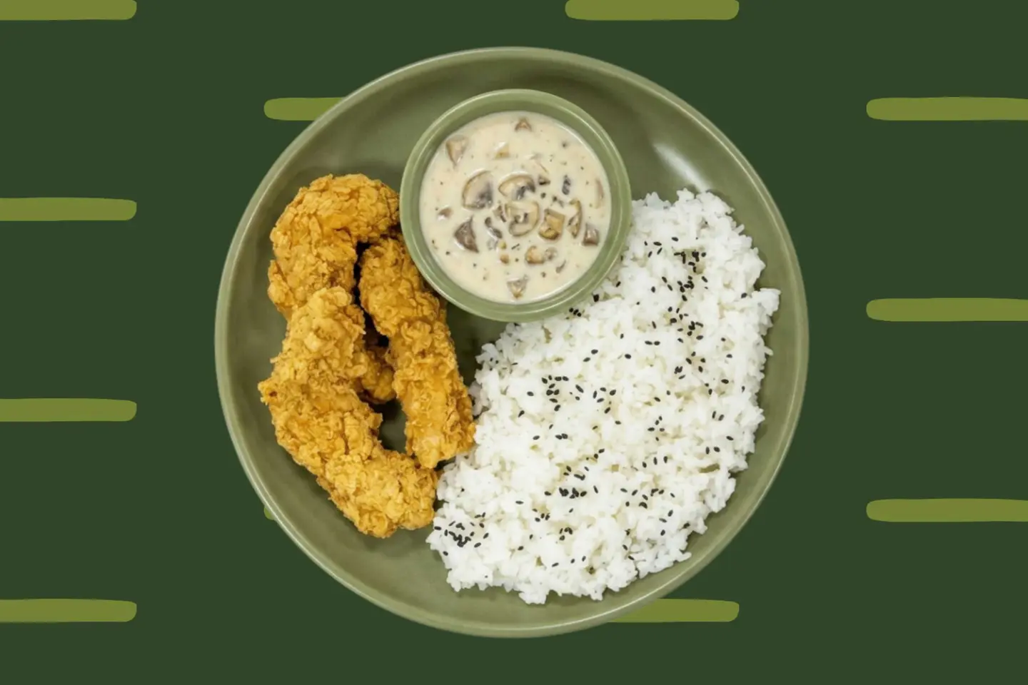 Crispy Chicken Strips With Rice