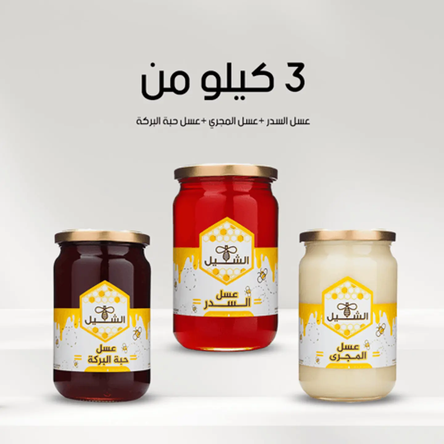 Offer 3 Sidr Honey, Black Seed Honey, And White Majra Honey