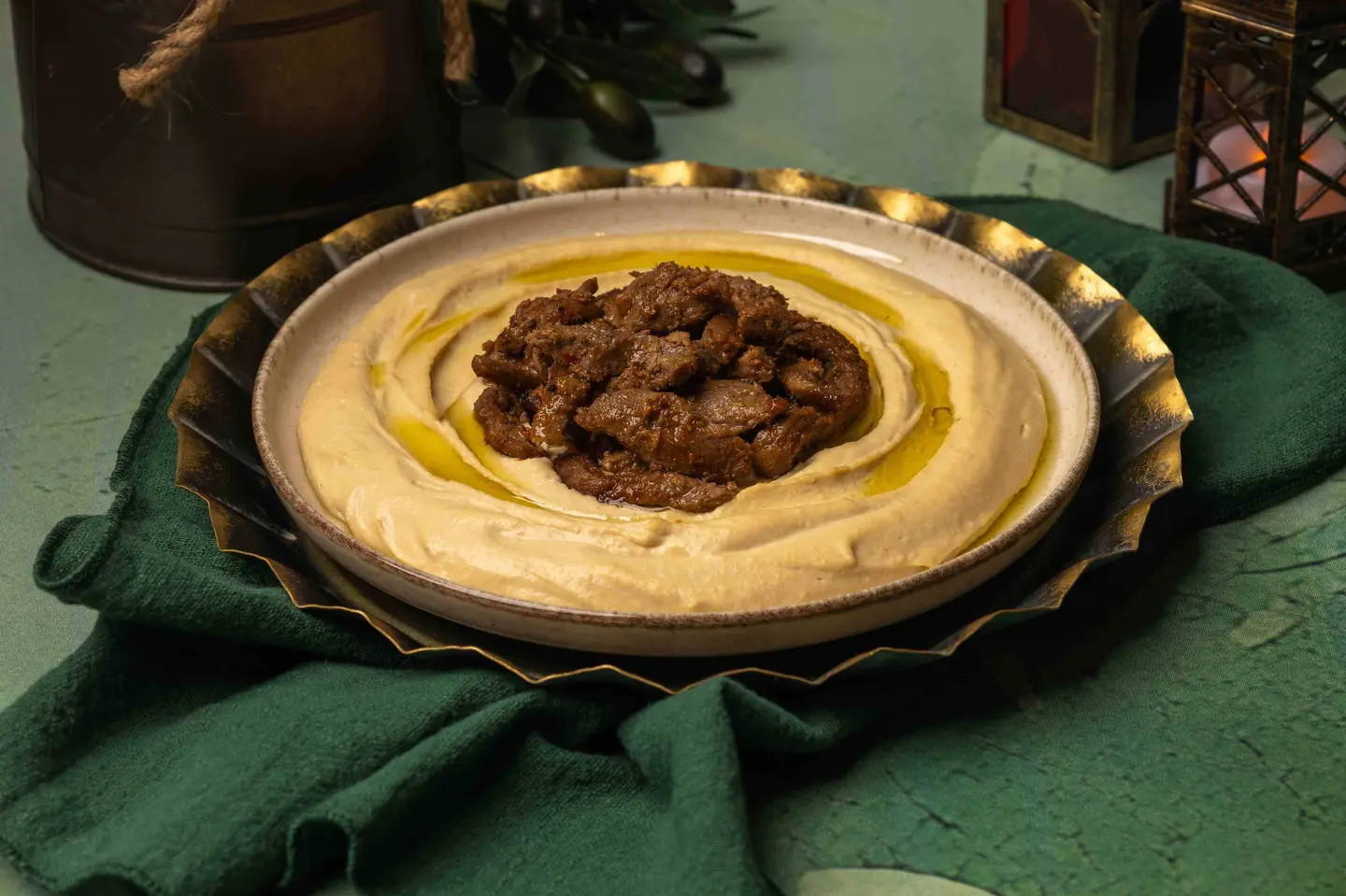 حمص بشاورما اللحم