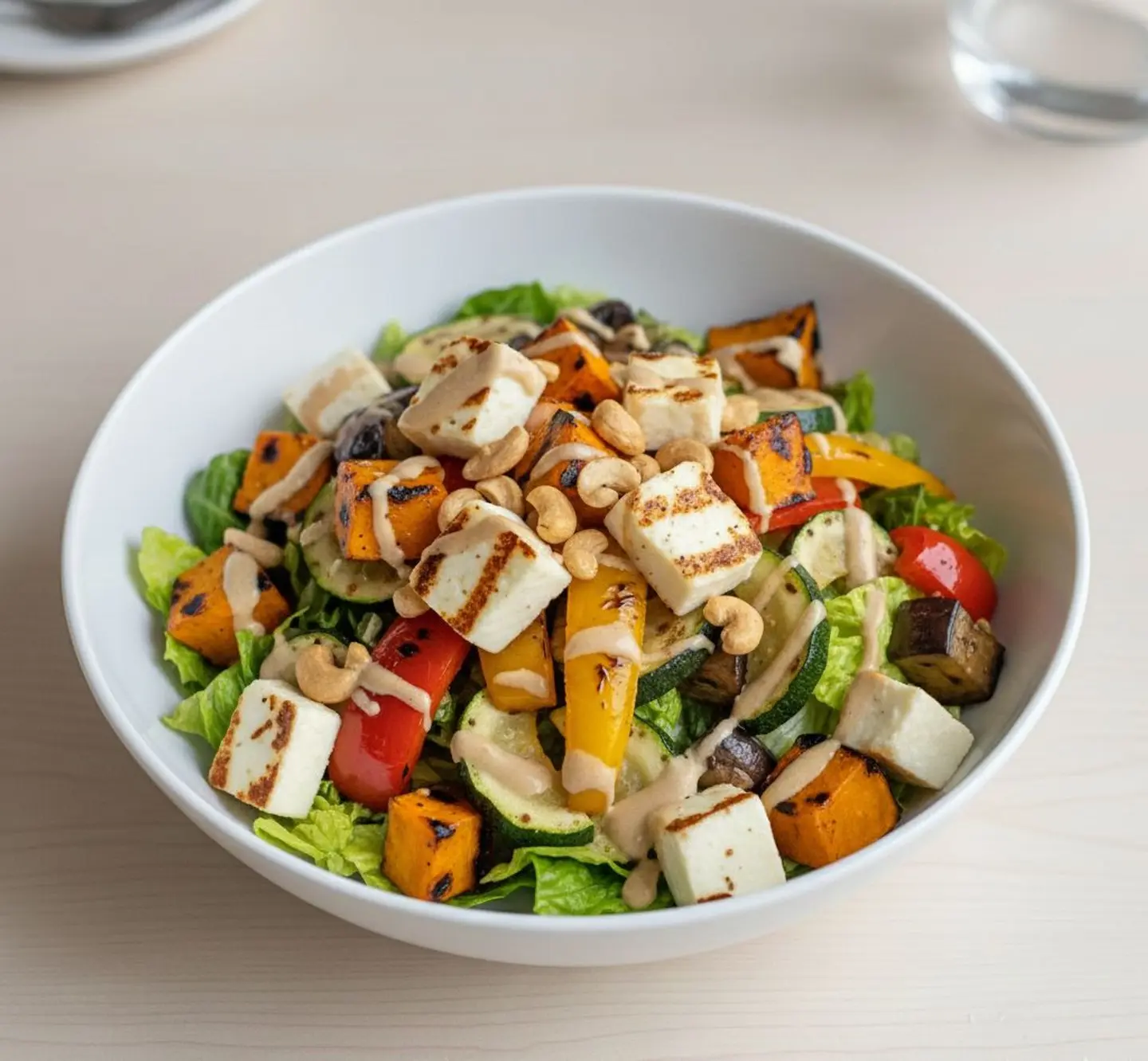 Grilled Veggies Halloumi Salad