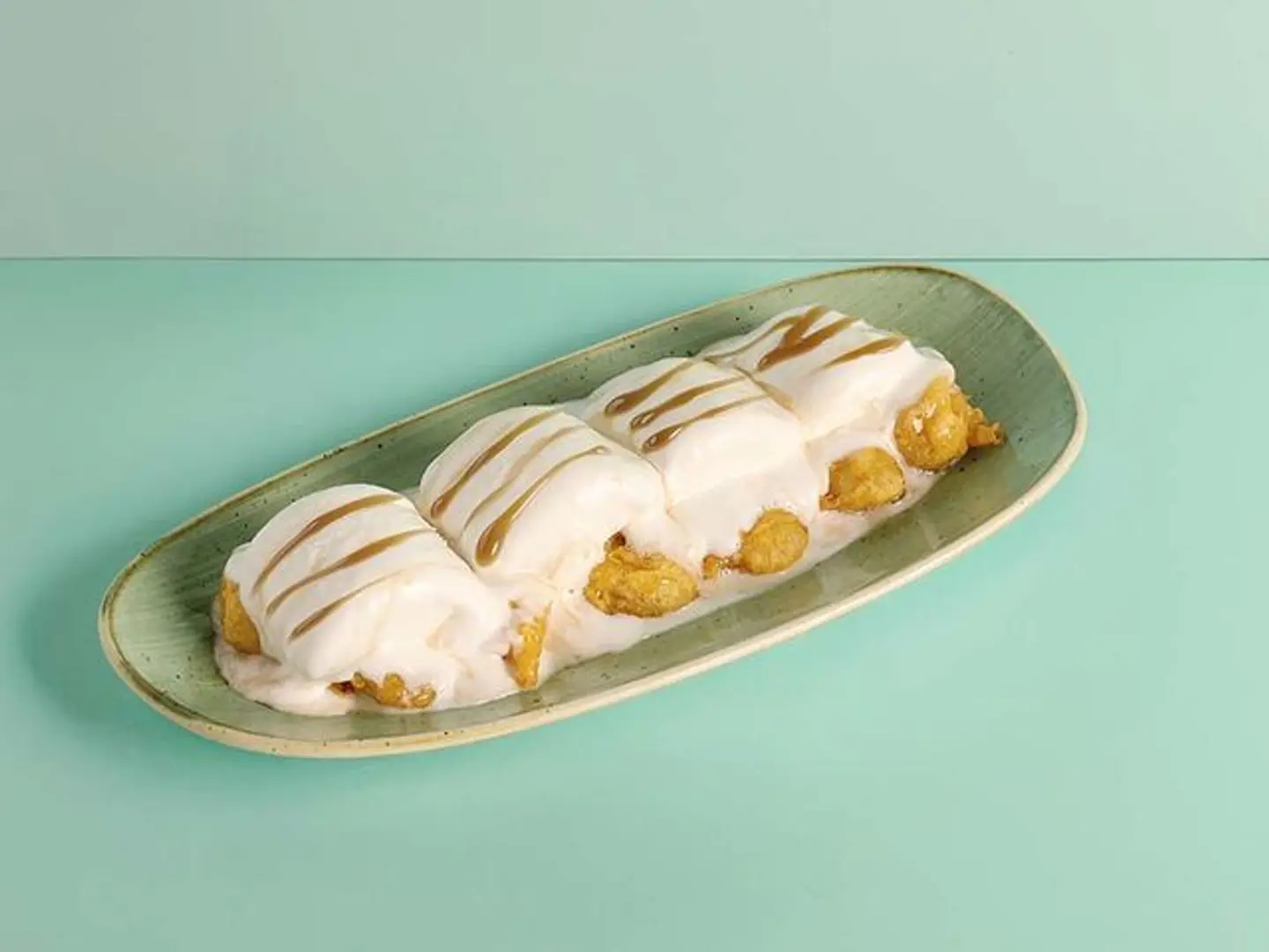 Fried Banana Honey And Ice Cream