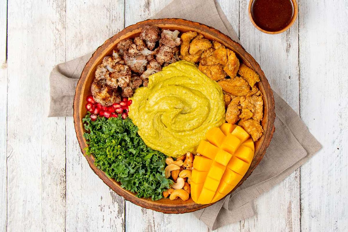 Chicken Tikka And Curry Hummus Bowl