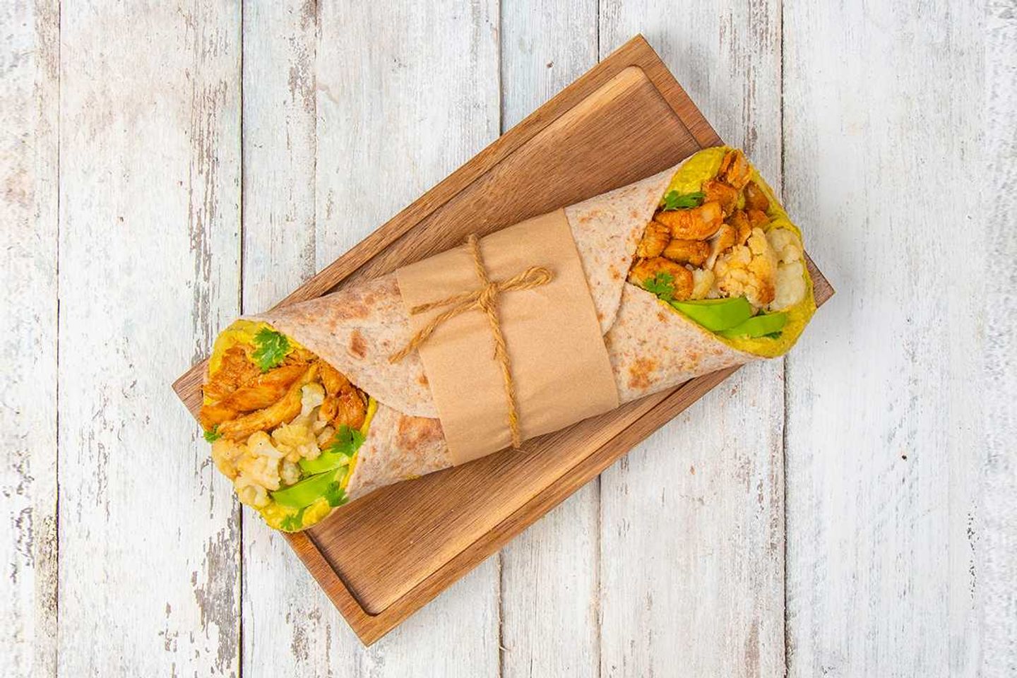 Chicken Tikka And Curry Hummus Wrap