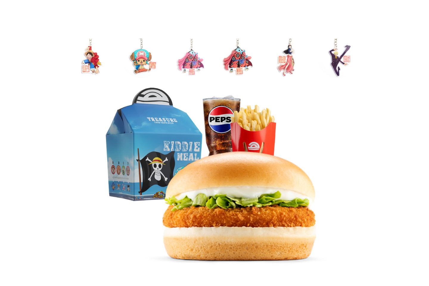 One Piece Kiddie Meal Chicken Burger