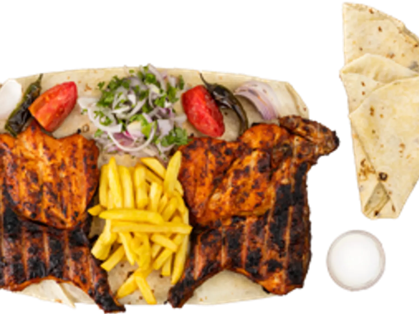نصف دجاجة على الفحم سادة