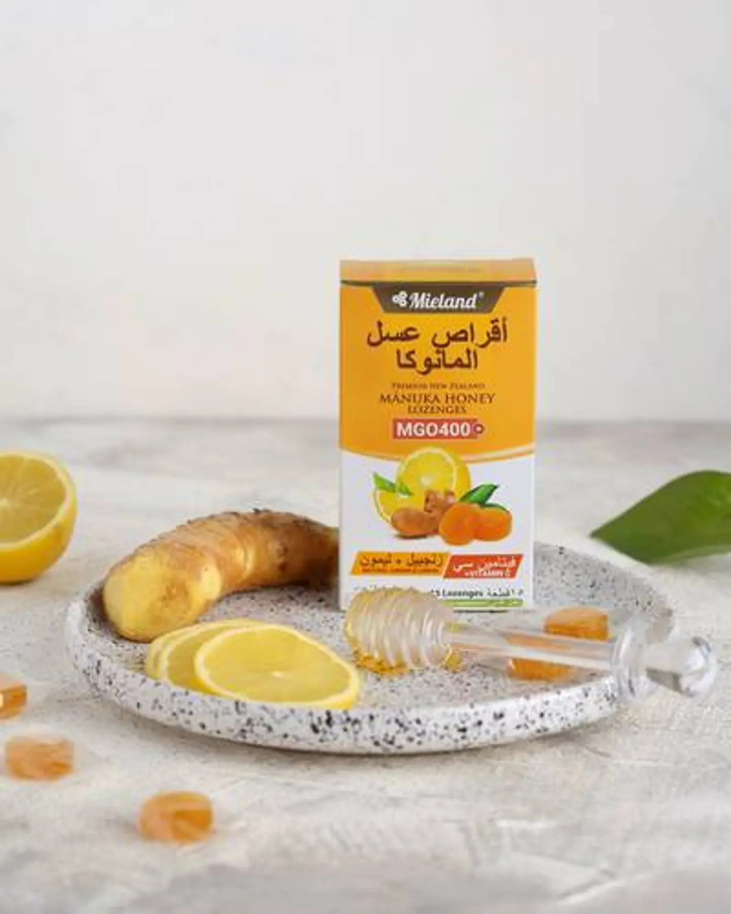 باكج أقراص عسل المانوكا ( ليمون وزنجبيل )