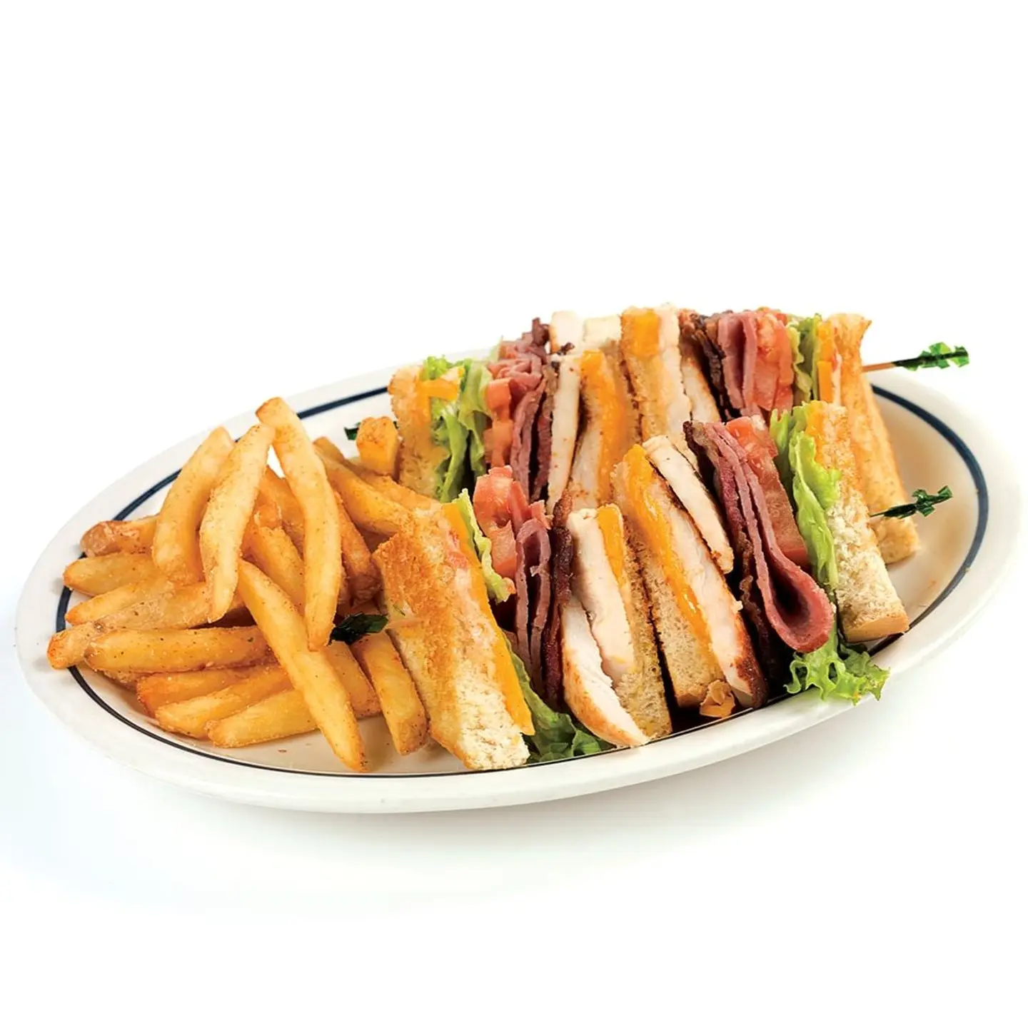 South Western Club Sandwich With Fries