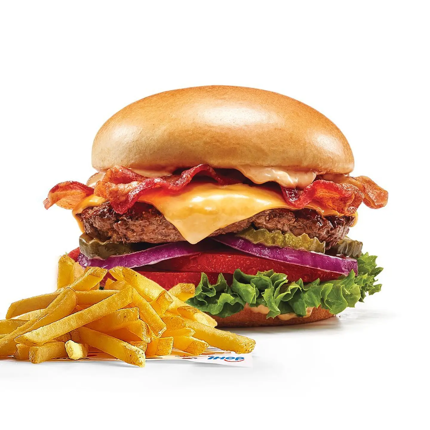 The Classic Burger With Bacon With Fries