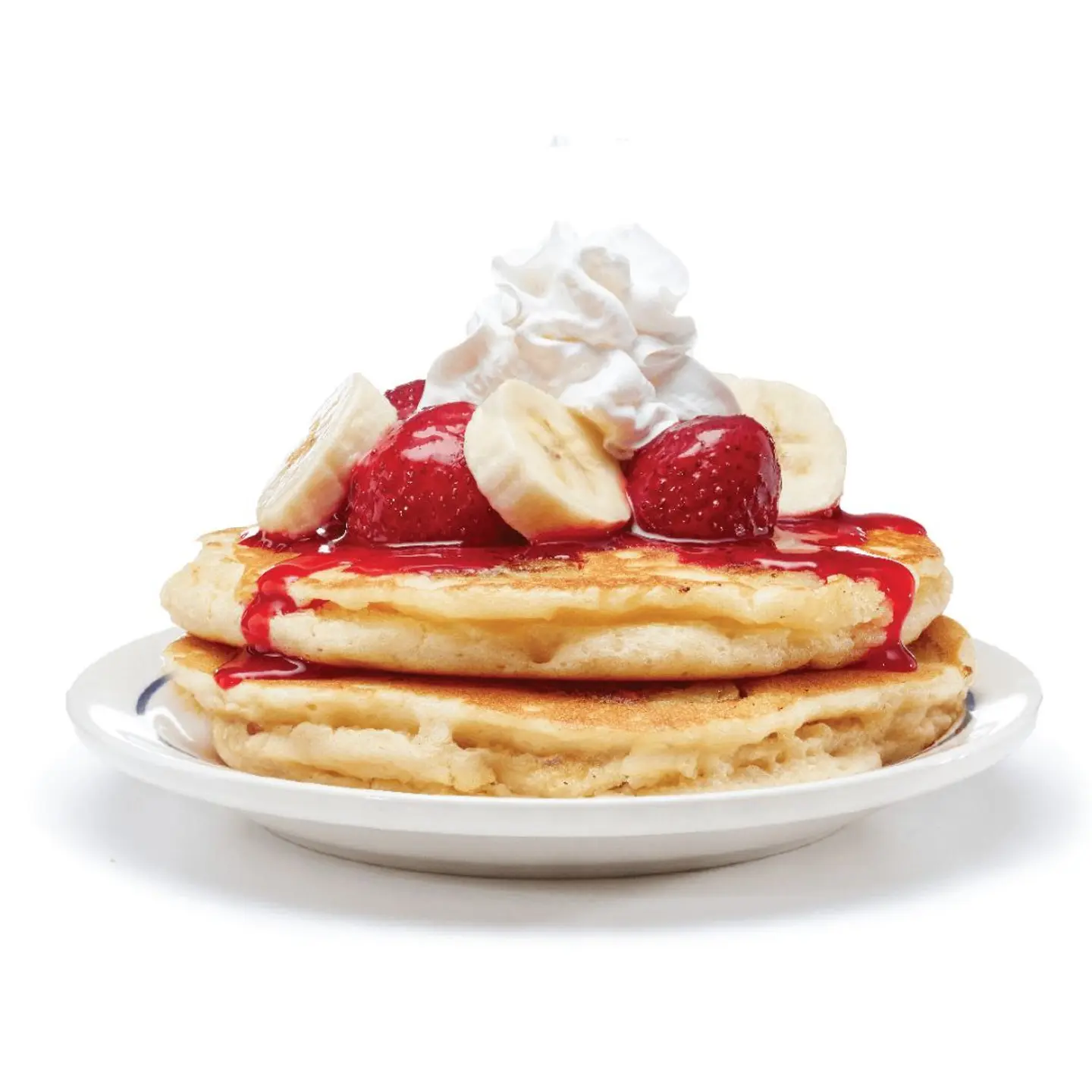 Strawberry Banana Pancakes Half Stack