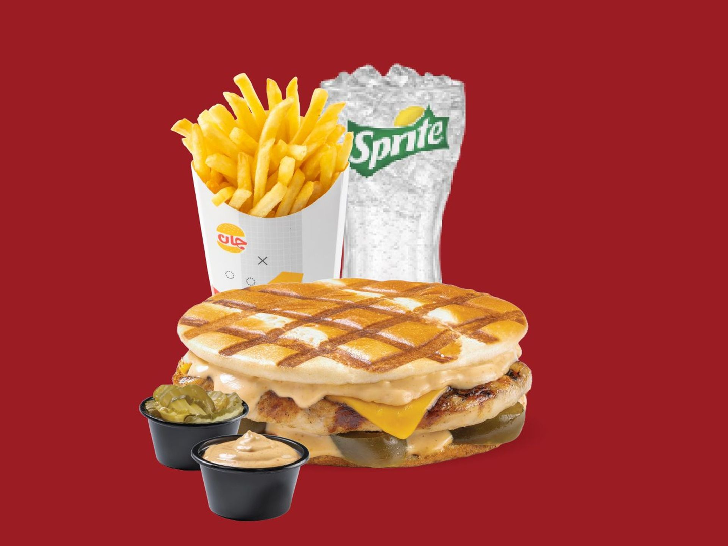 وجبة فلات برجر دجاج