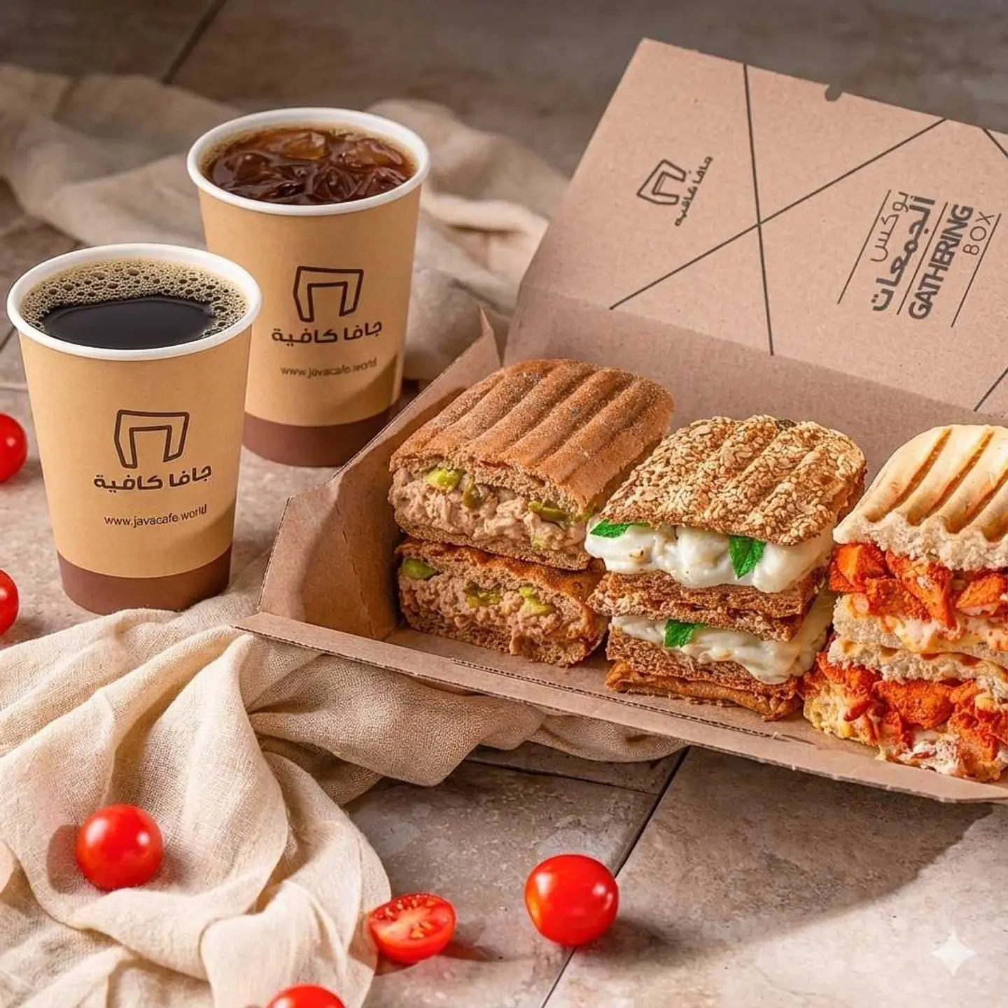 بوكس الساندويتش (6 قطع) + 2 قهوة