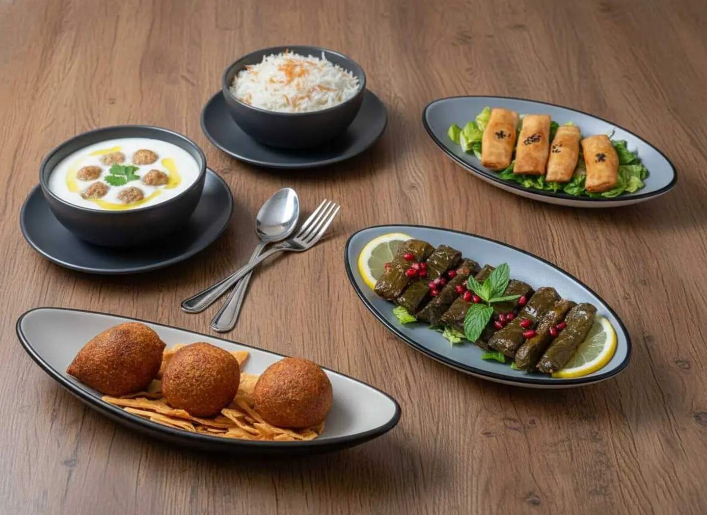 Combo Shish Barak Grape Leaves In Oil Cheese Borek Fried Kibbeh