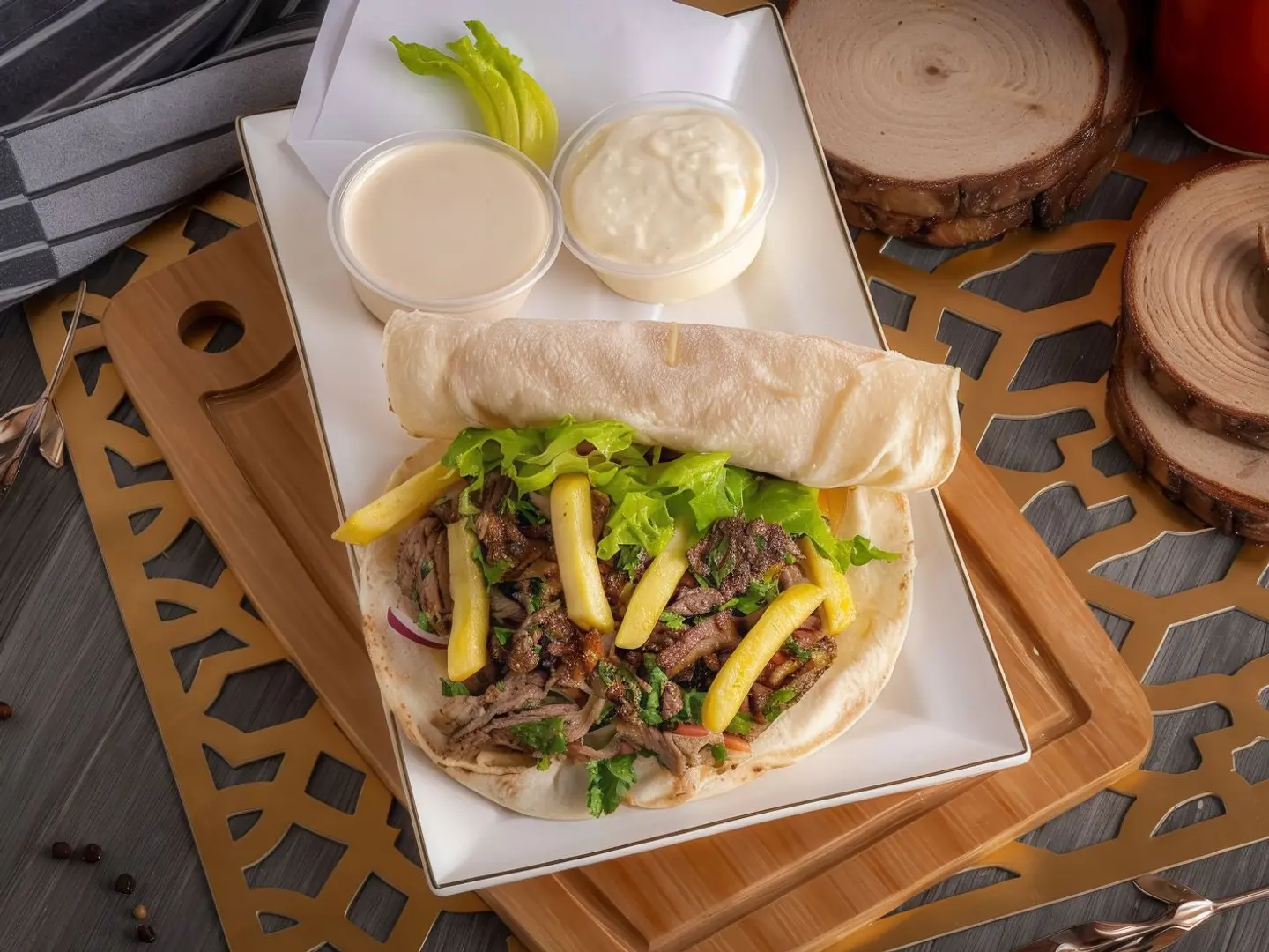 ساندوتش شاورما لحم