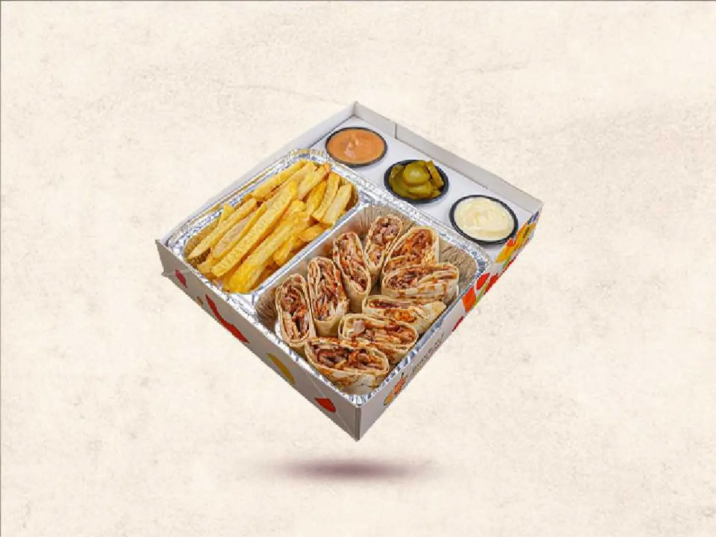 شاورما عربي دجاج خبز تورتيلا