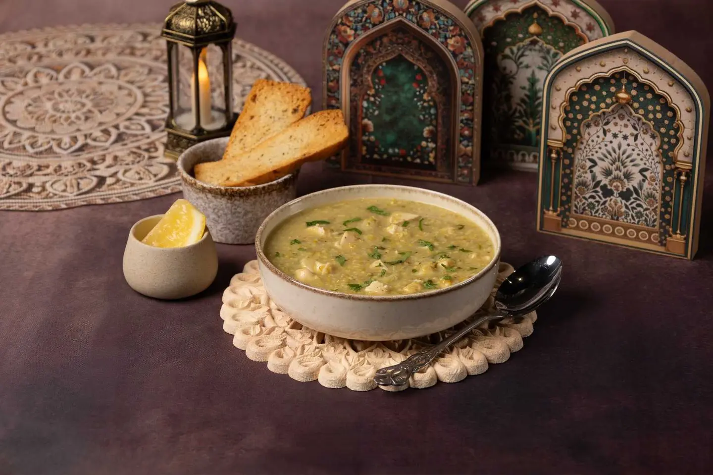 شوربة دجاج مع الفريكة