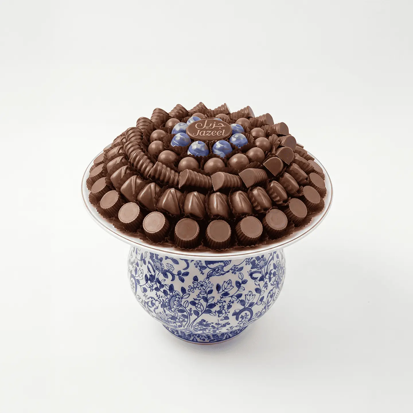 صينية ازرق شكولاته مكشوف