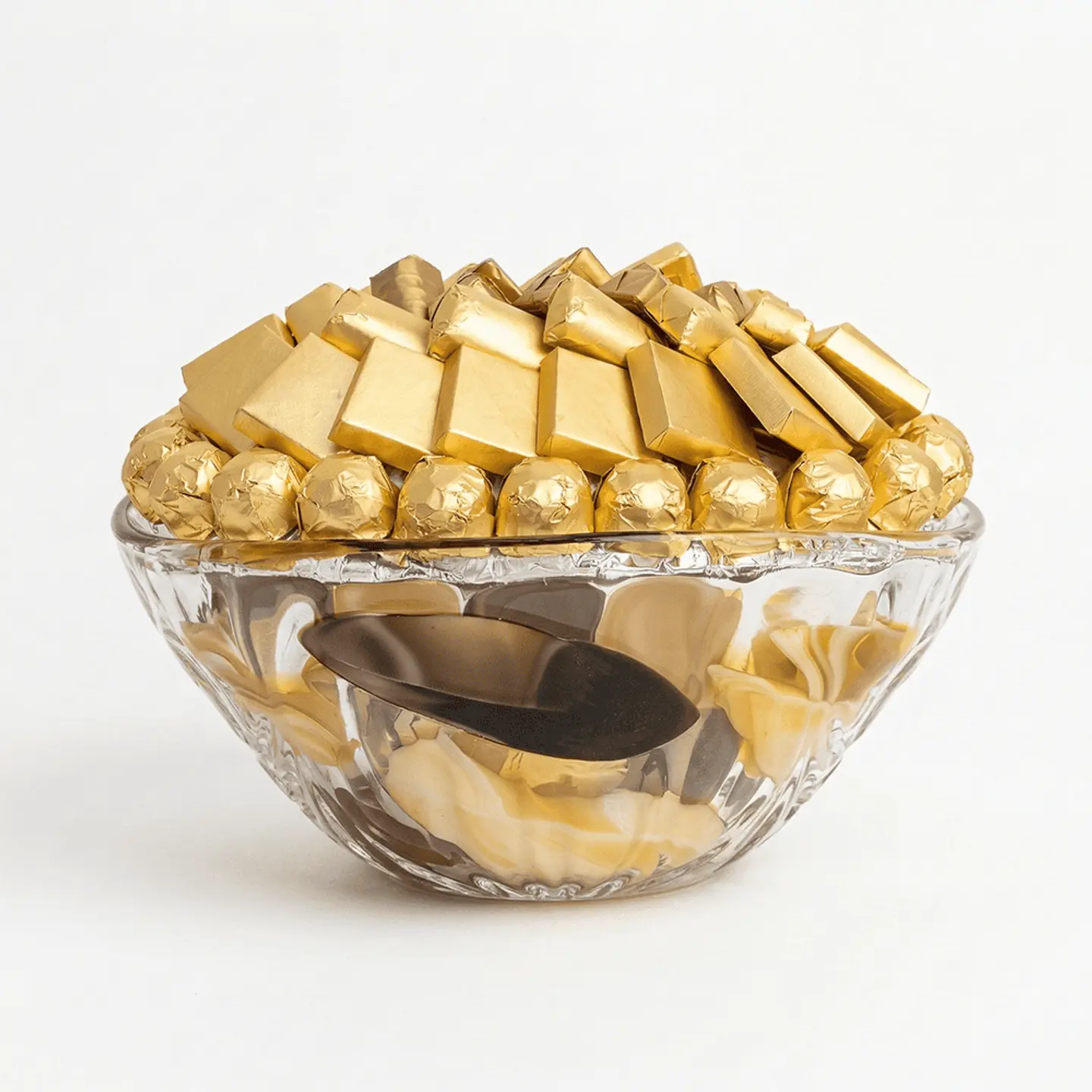 صحن تقديم زجاجي مموج عميق دبليو ثمانية