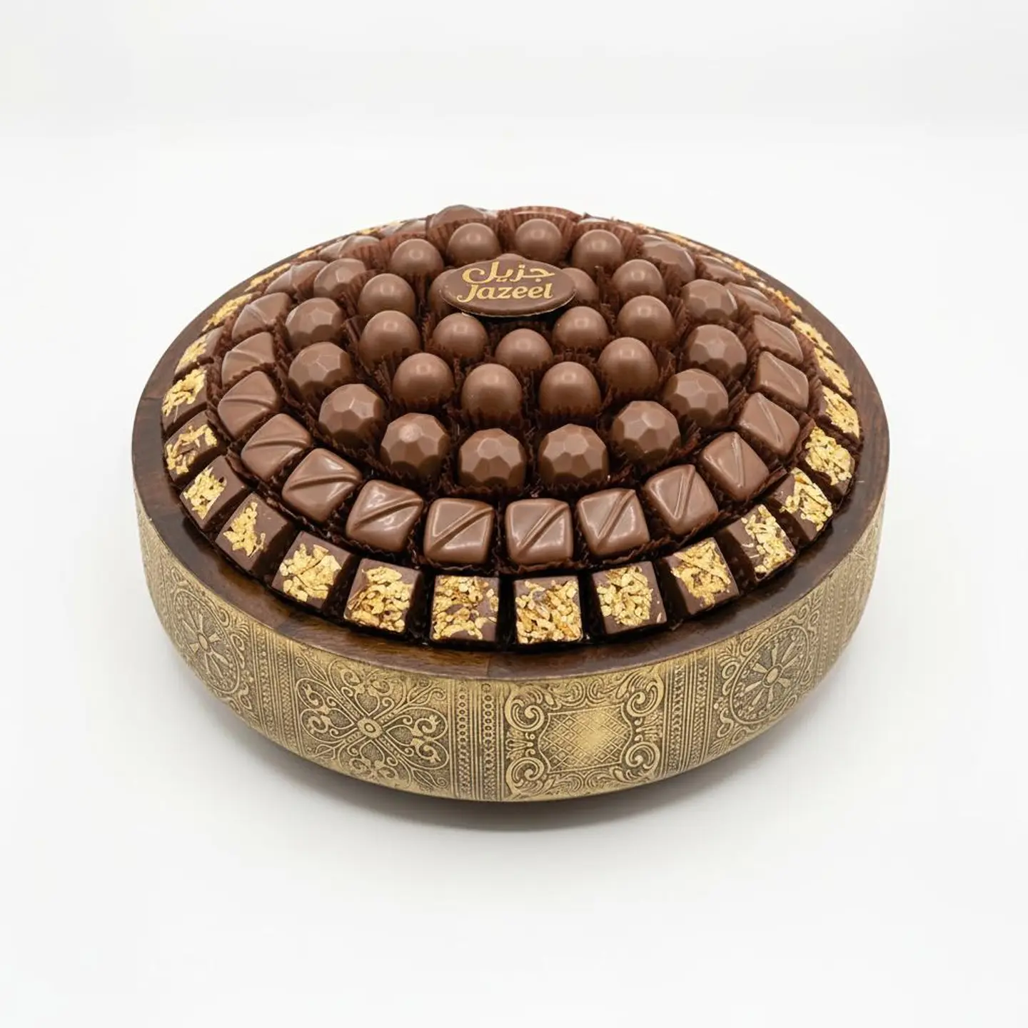U Forty Six Extra Large Open Round Gold Decorative Tray With Base