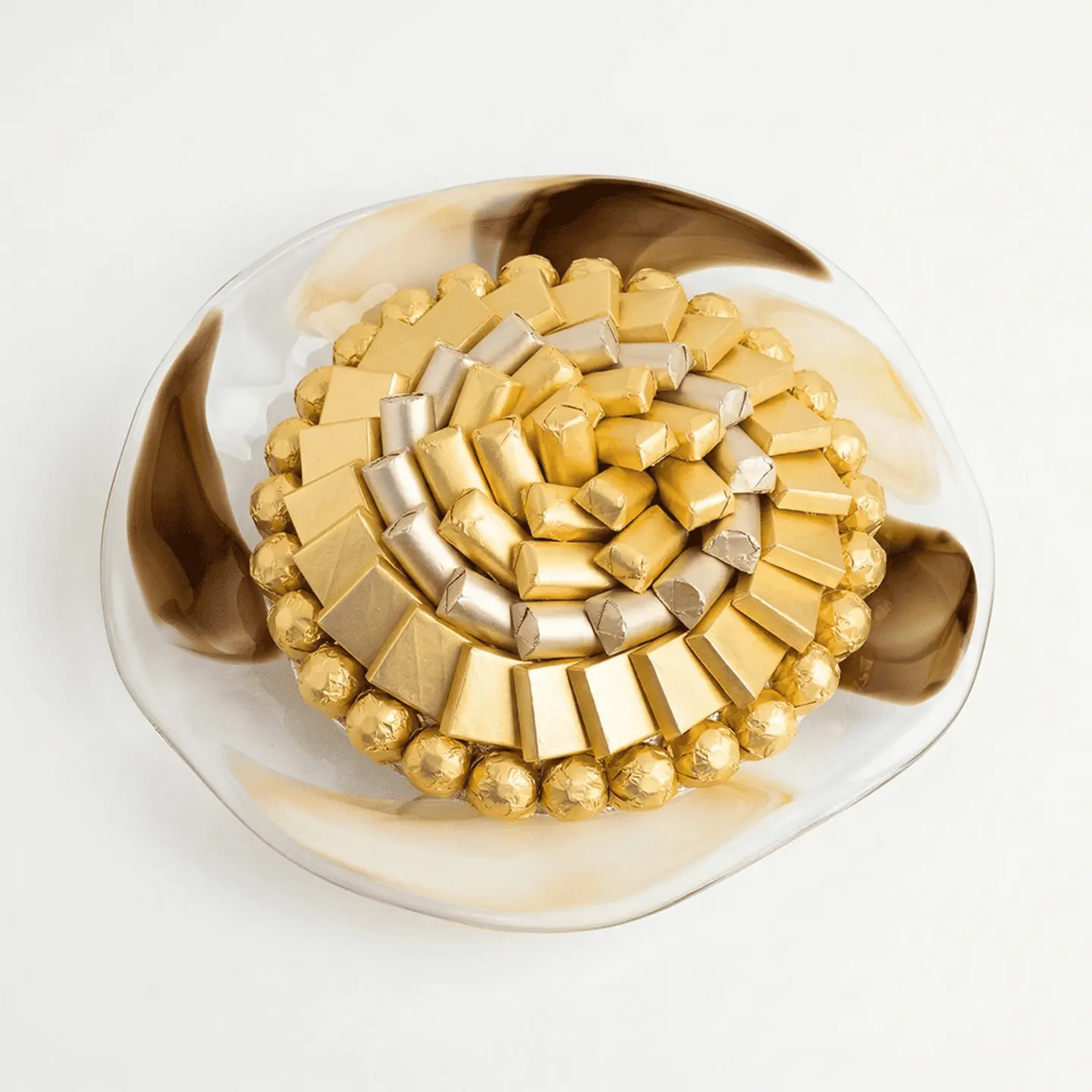 صحن تقديم زجاجي مموج دبليو سبعة