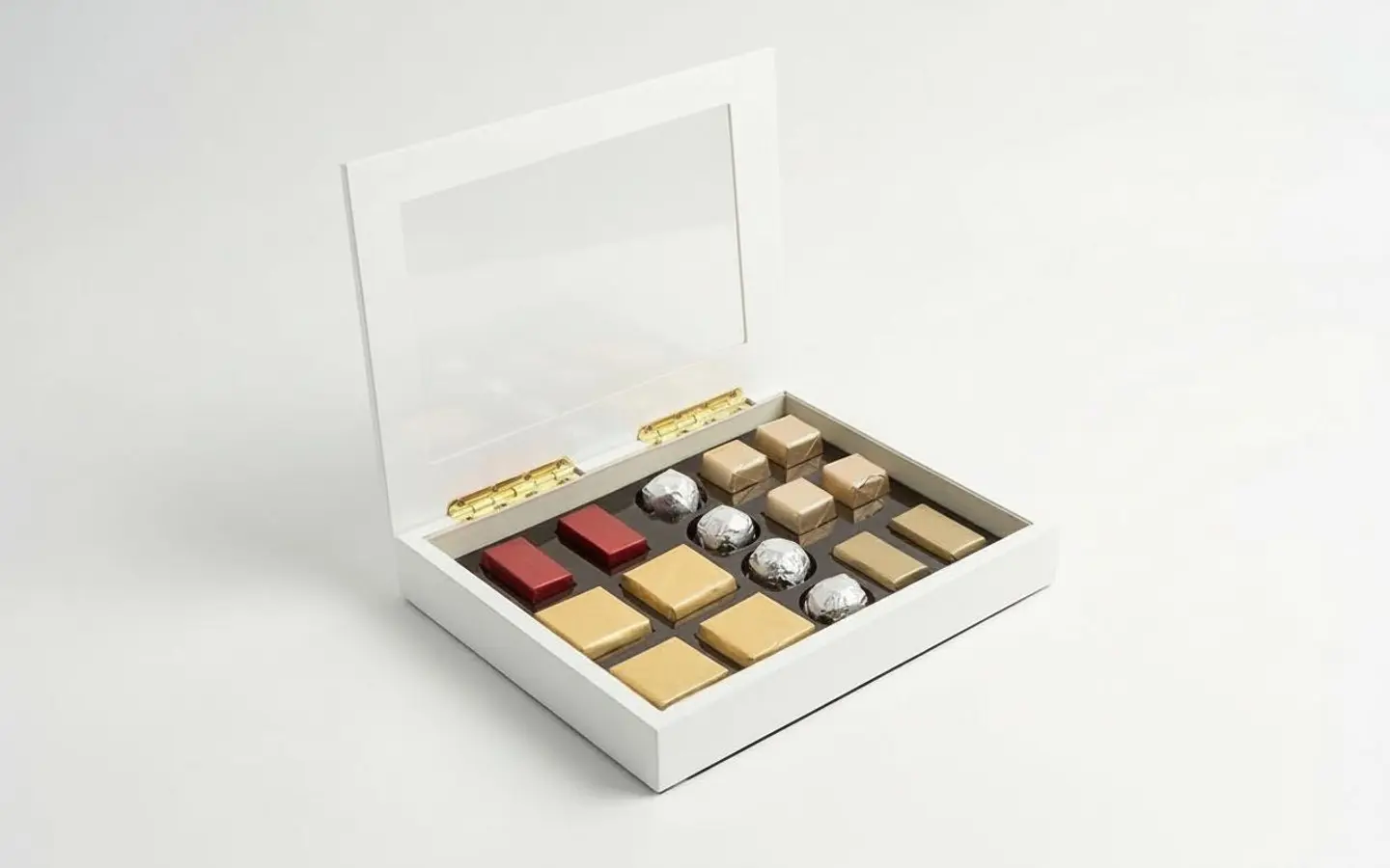 Premium White Wooden Box Assorted Chocolates