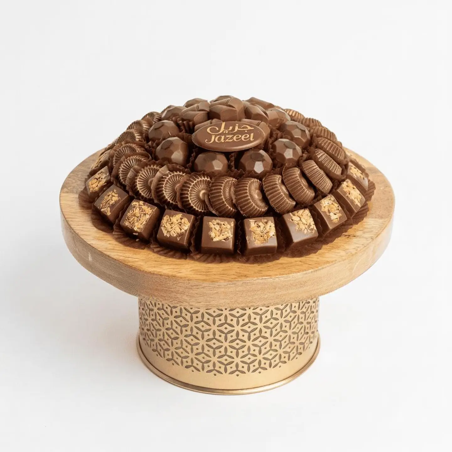 U15 Open Round Wooden Stand Tray