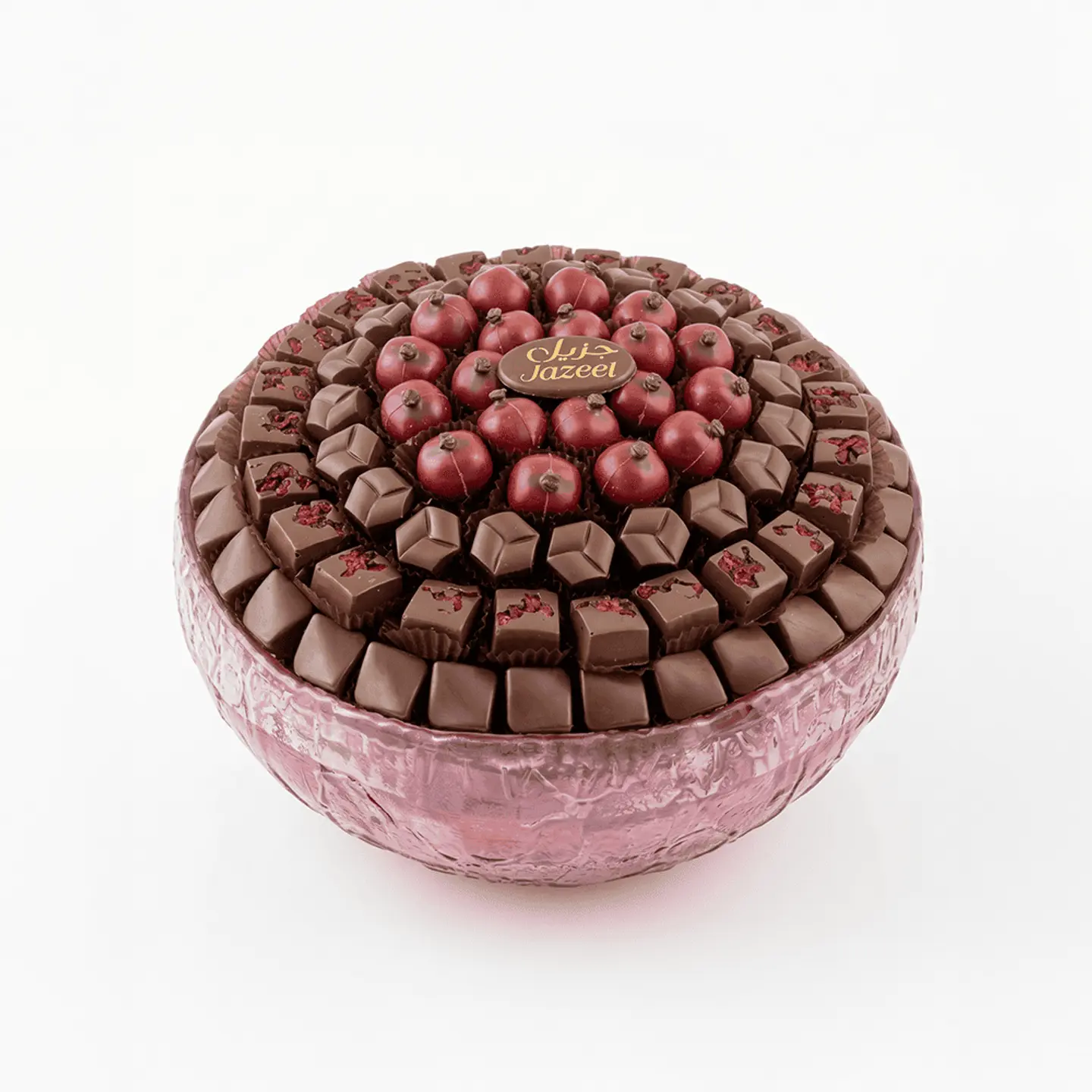 U Forty Nine Open Round Pink Glass Wavy Tray