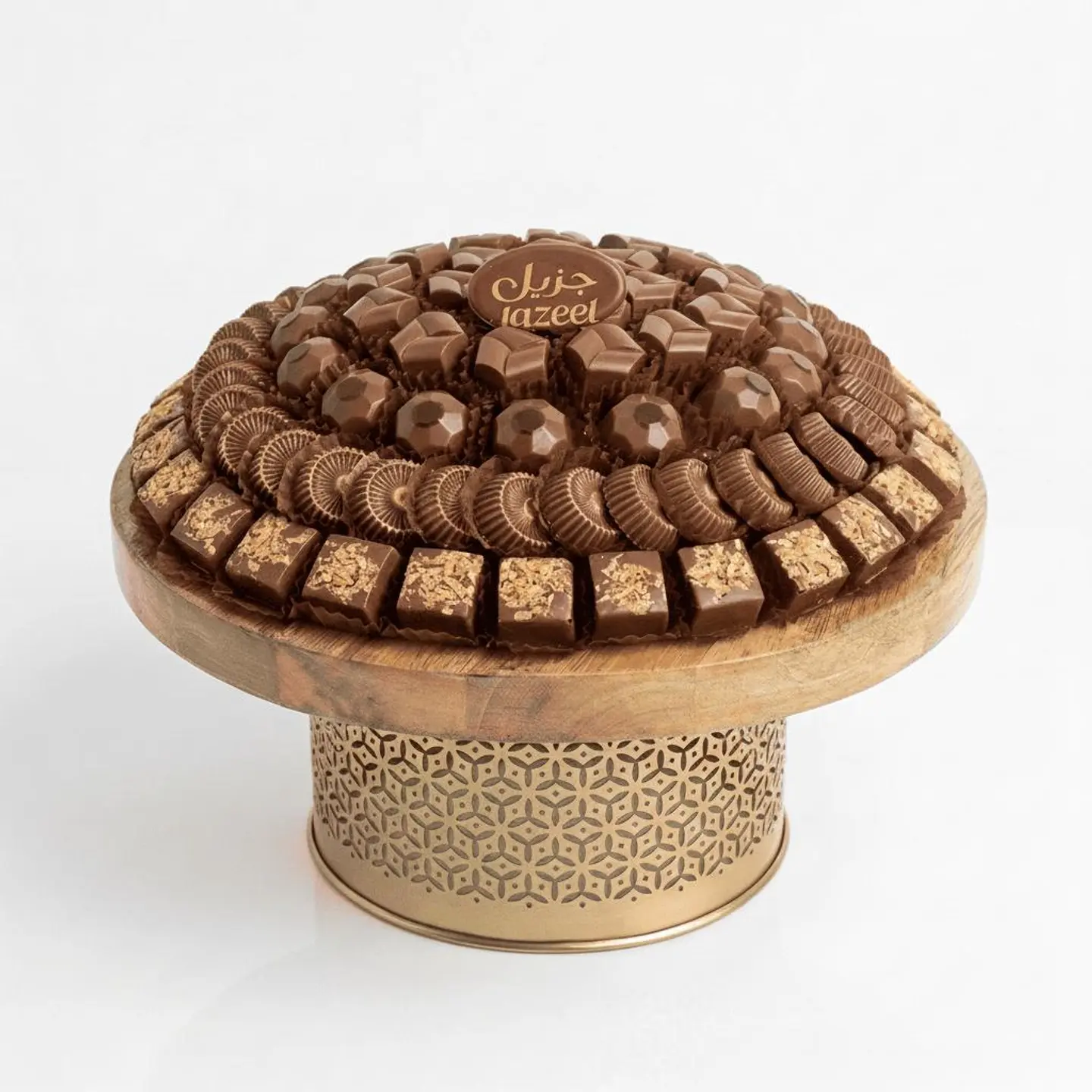 U13 Open Round Wooden Stand Tray