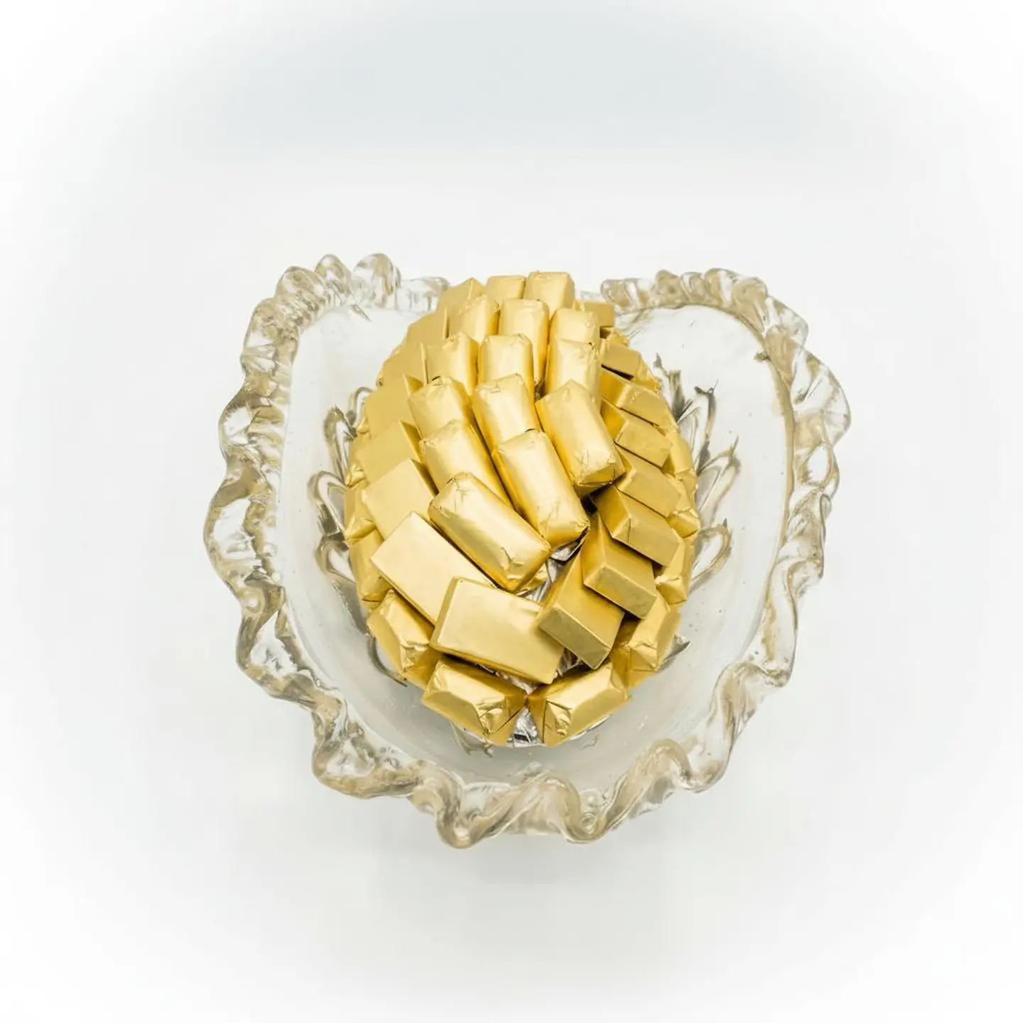 Double U Twenty Three Oval Clear Glass Wavy Tray
