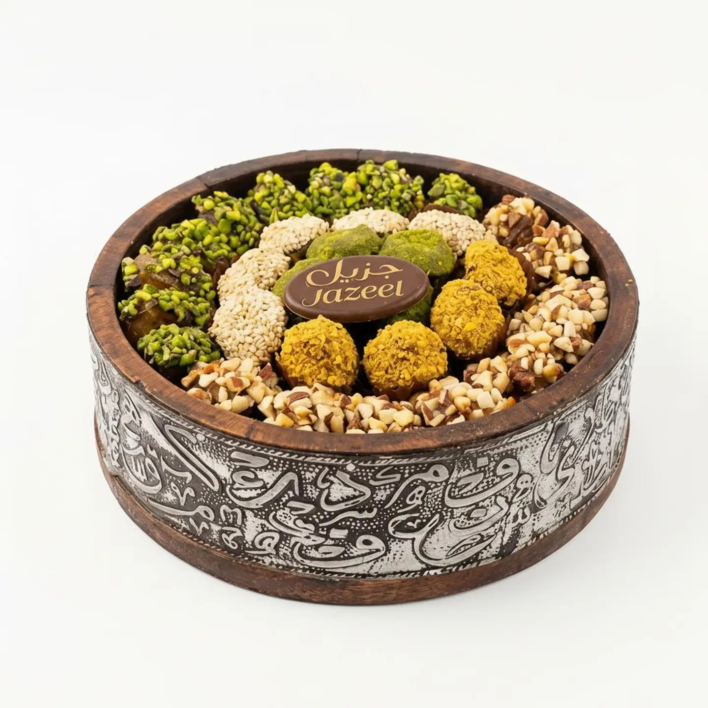 Small Round Wooden Dates Box