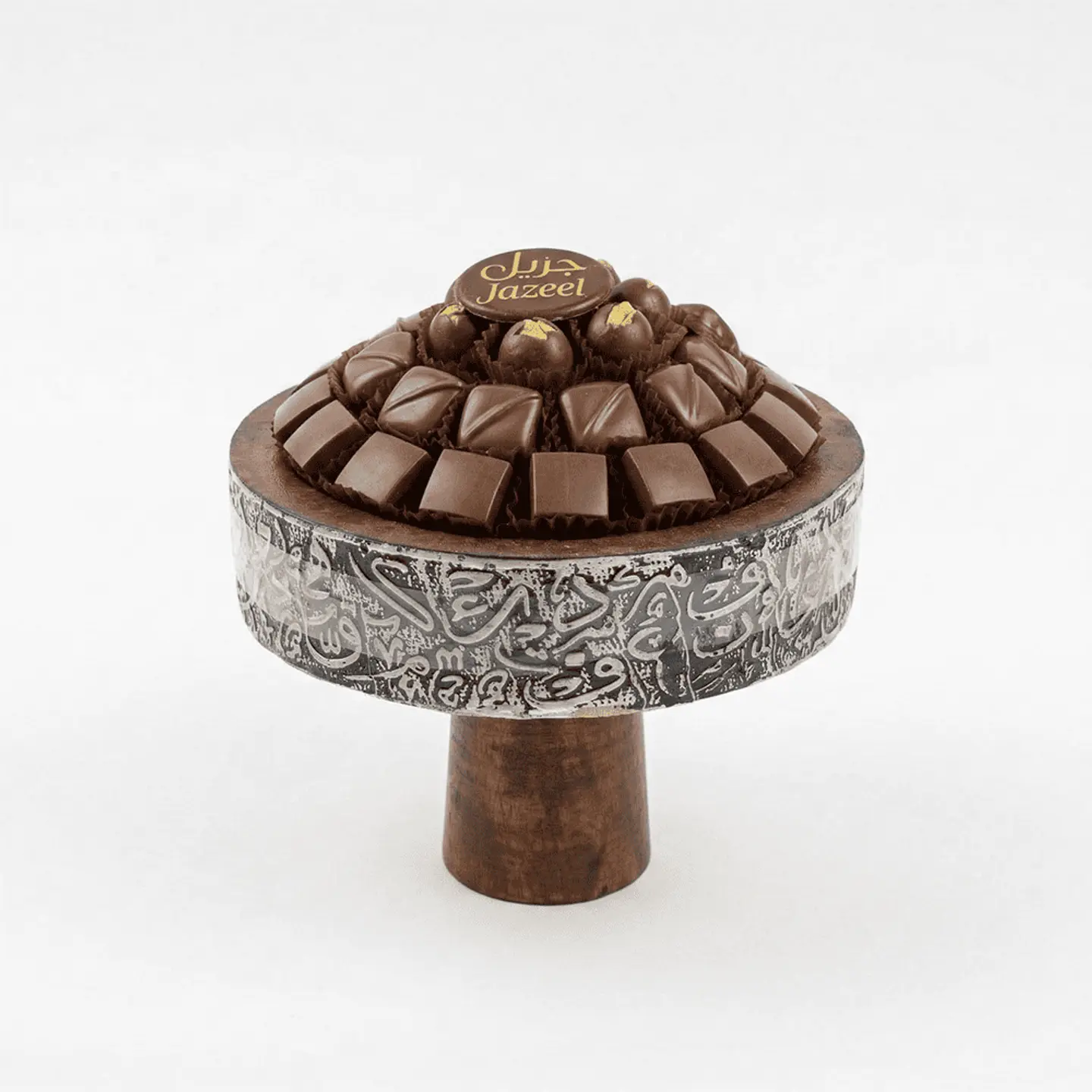 ستاند حروف دائري خشبي للشوكولاتة يو اثنان وعشرون