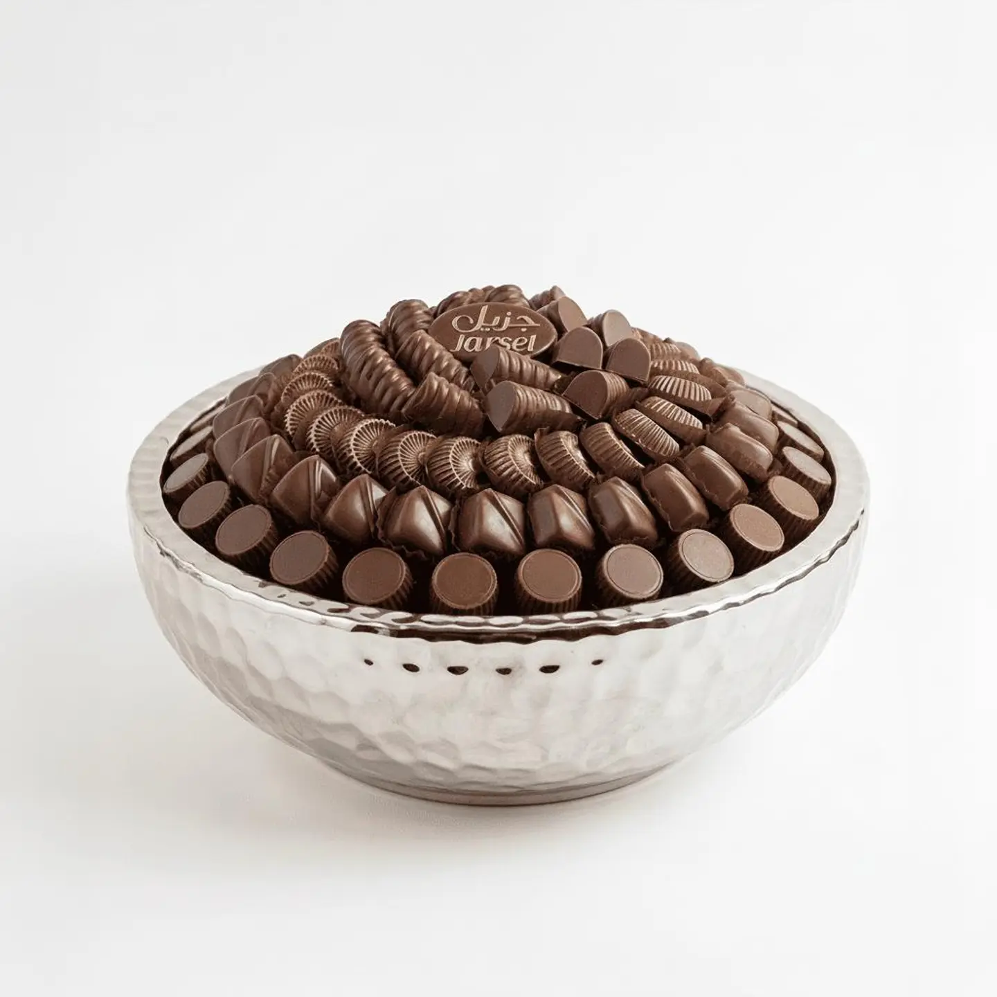 U Fifty One Open Round Silver Steel Tray