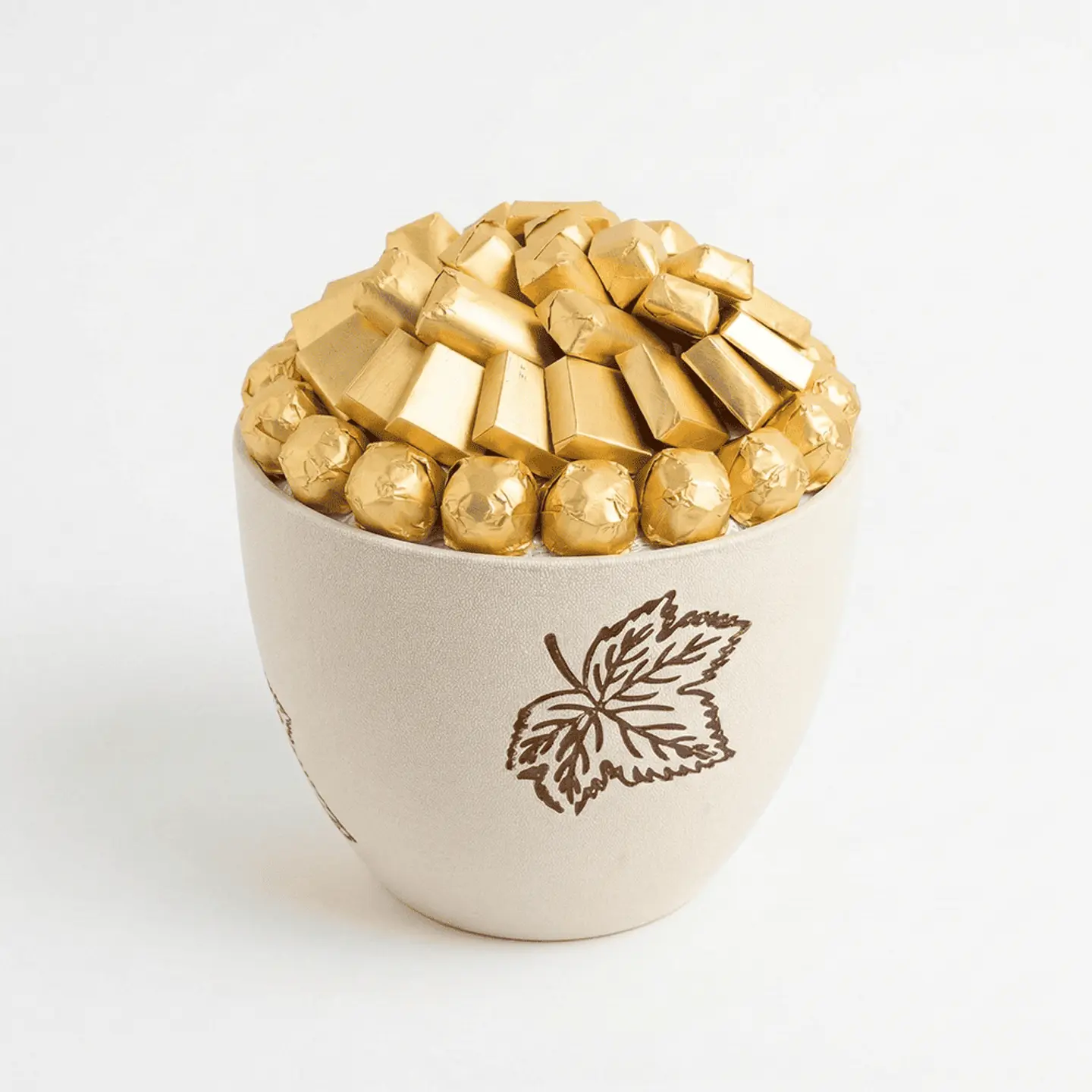 صينية تقديم سيراميك مزخرفة بأوراق دبليو خمسة عشر