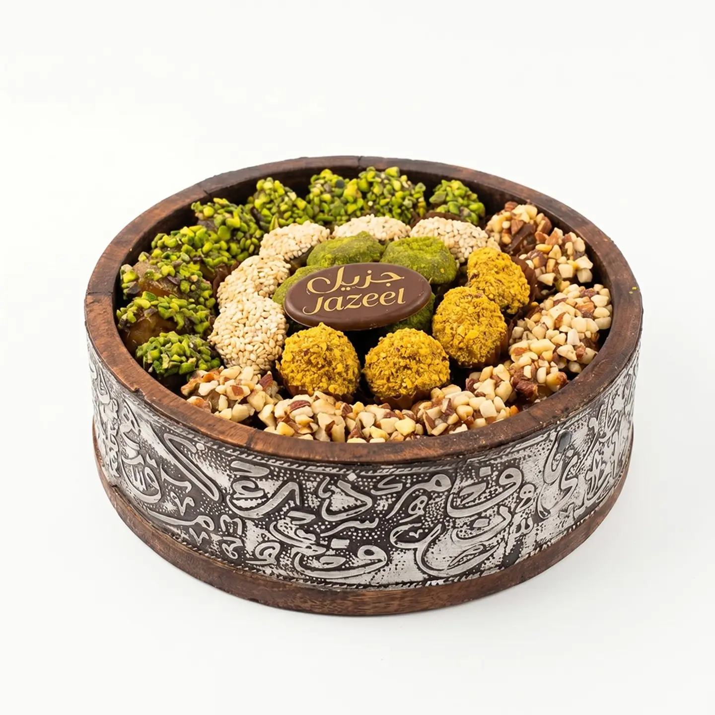 Small Round Wooden Dates Box