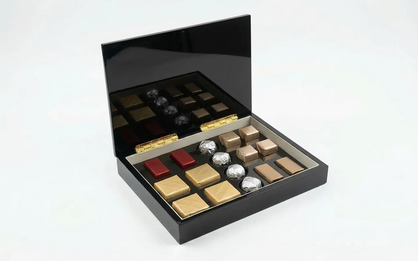 Premium Black Wooden Box Assorted Chocolates