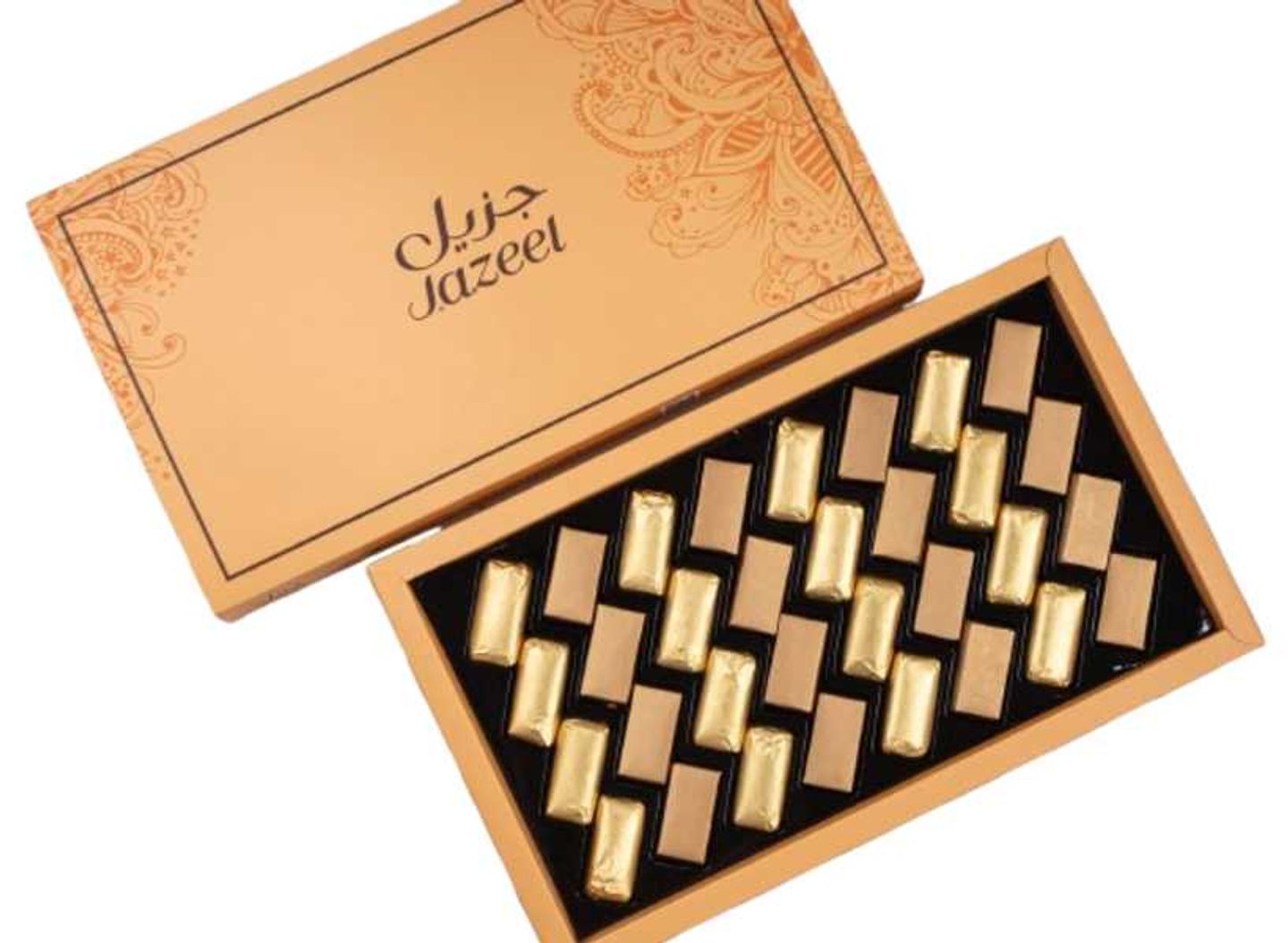 Belgian Chocolate Wrapped Box Golden And Bronze